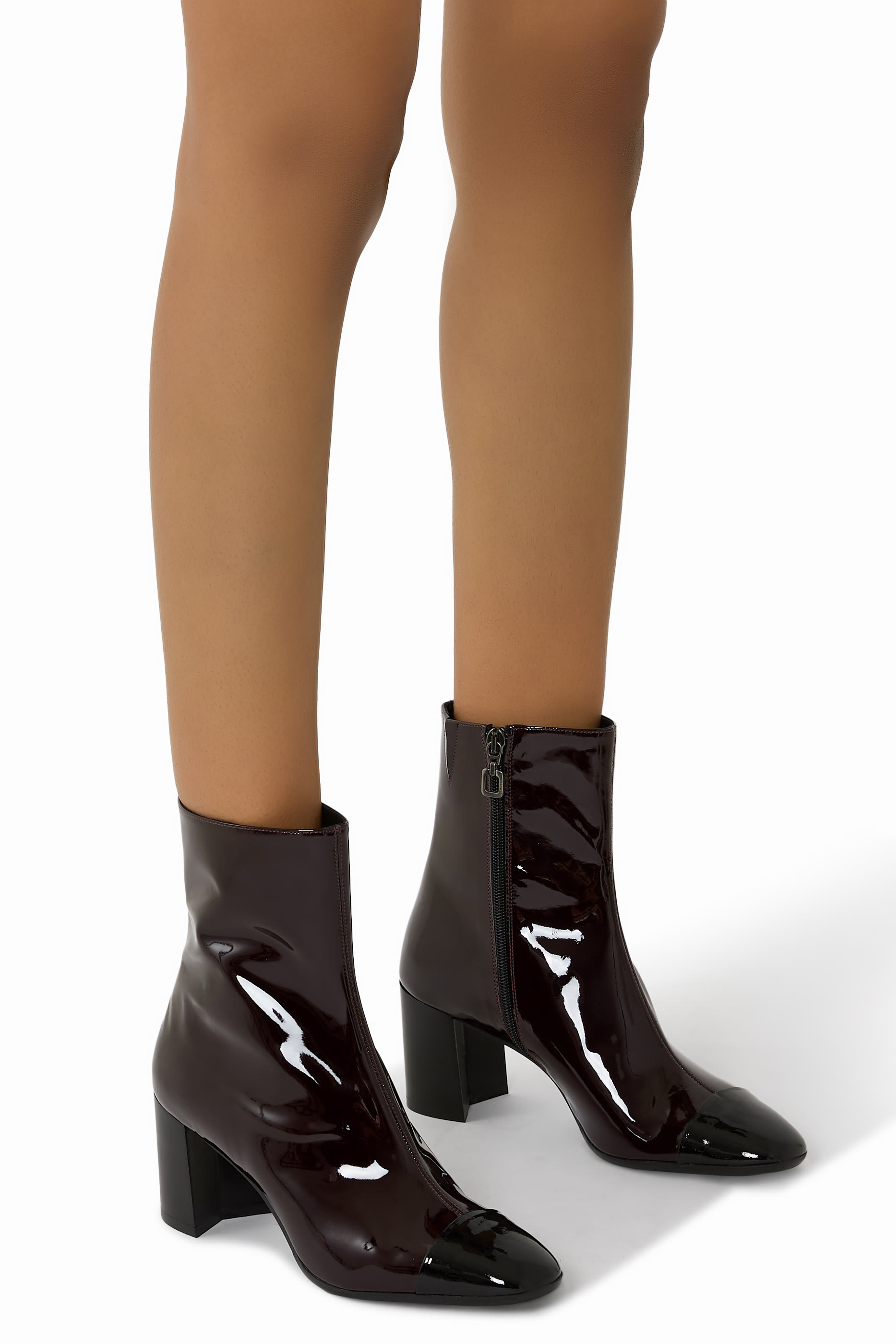 حذاء بوت إسبريت 60 بطول الكاحل جلد لامع