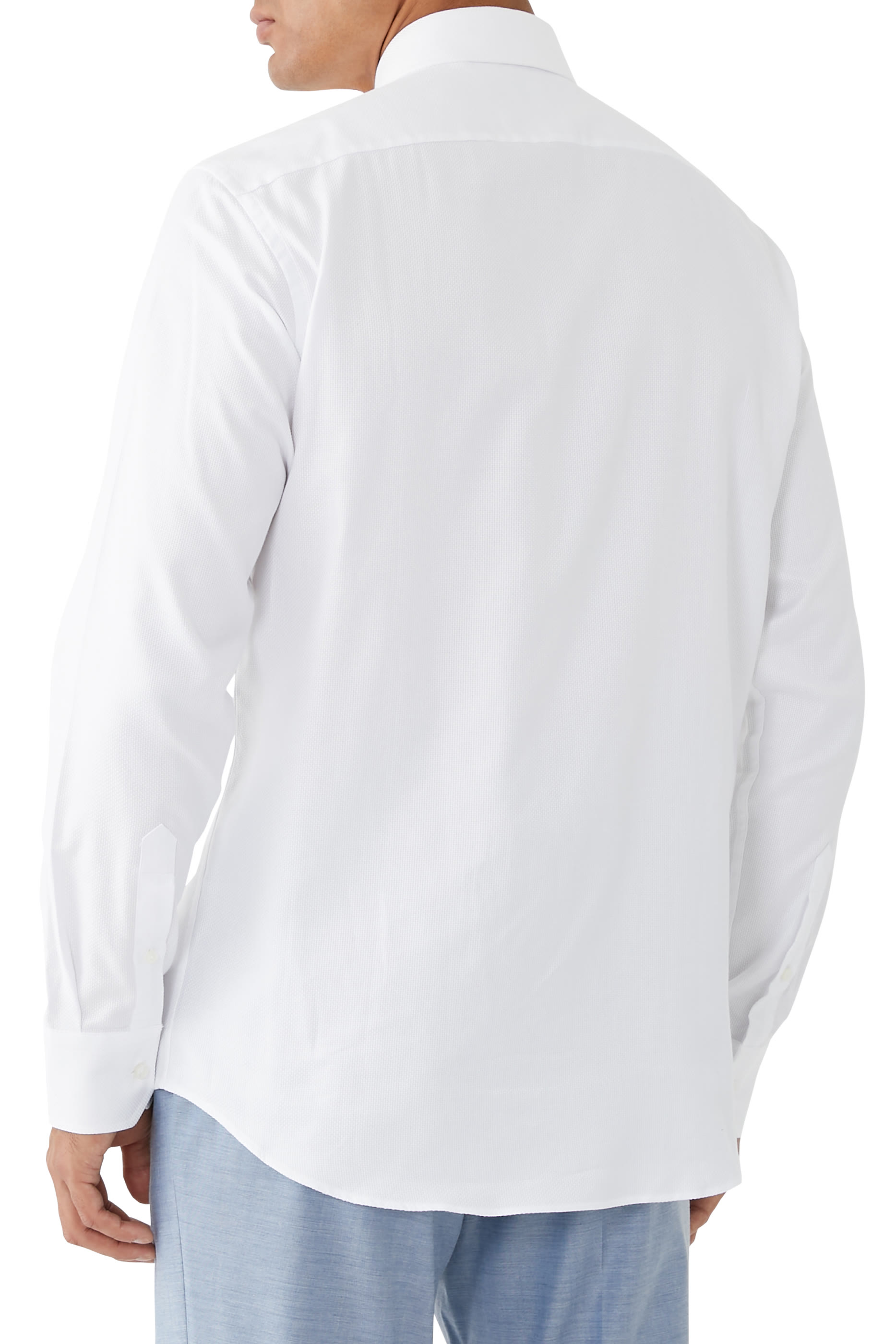 قميص بقصة عادية قطن بوبلين مطاطي