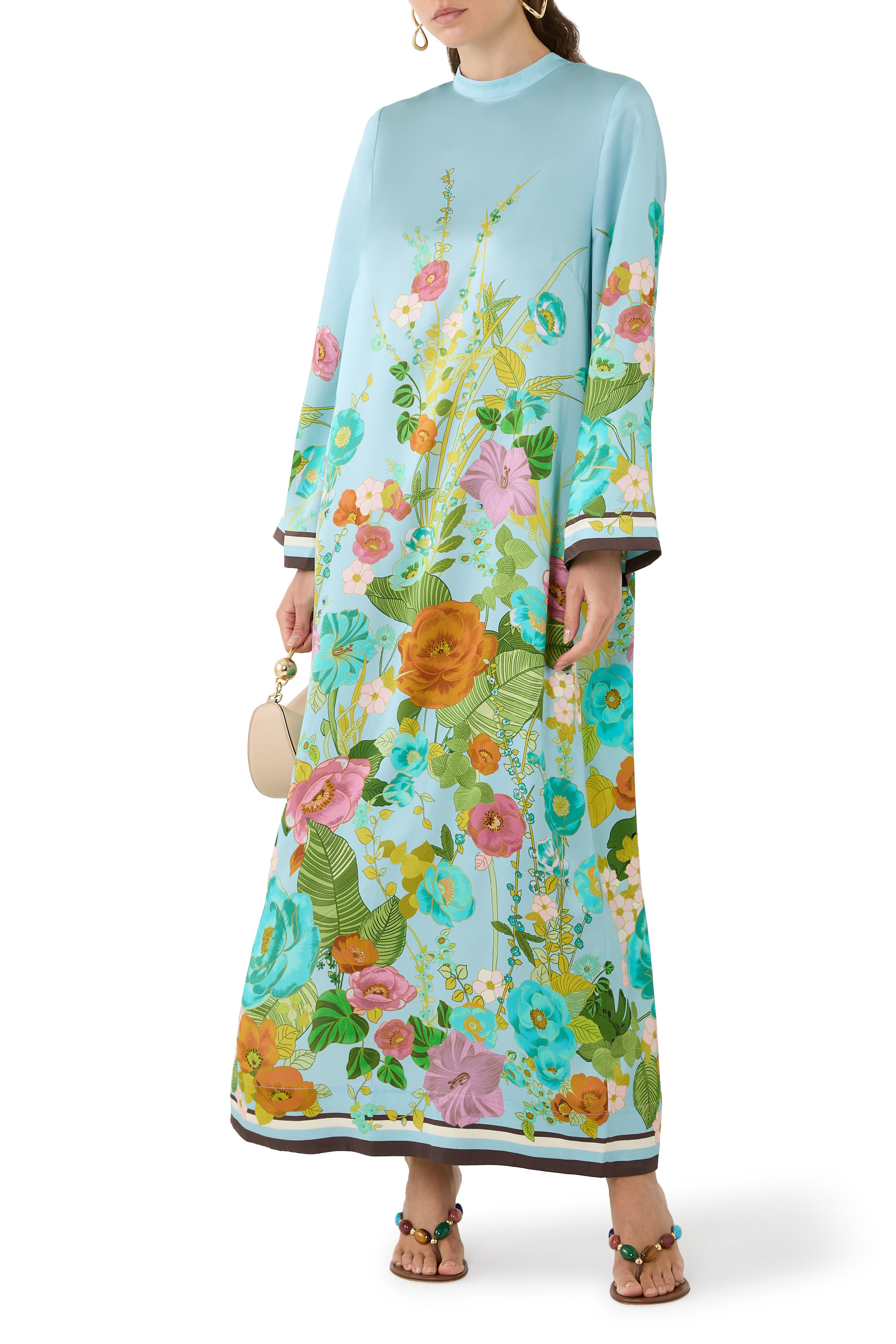 فستان متوسط الطول حرير