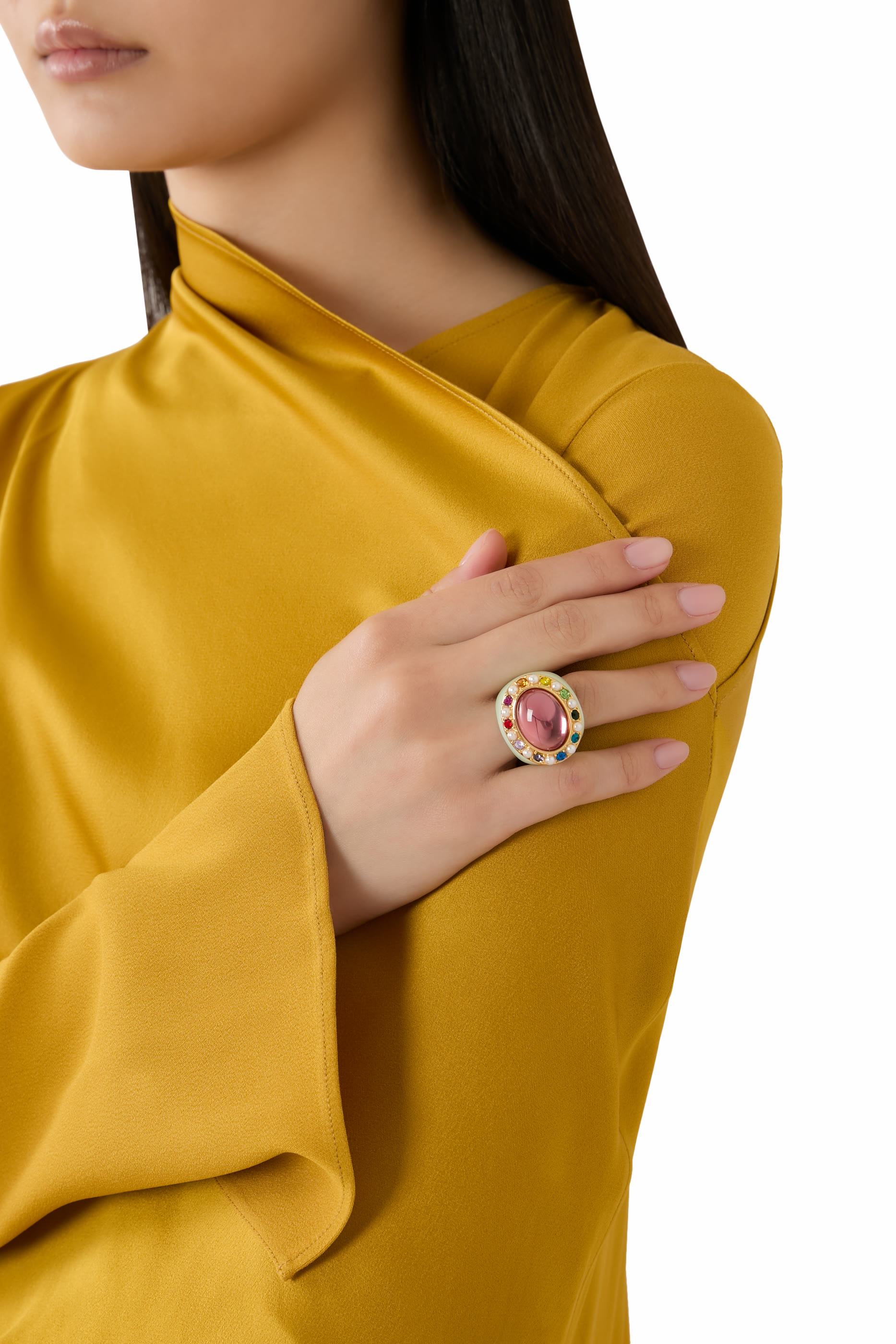 خاتم بلغرافيا مرصع بأحجار الراين