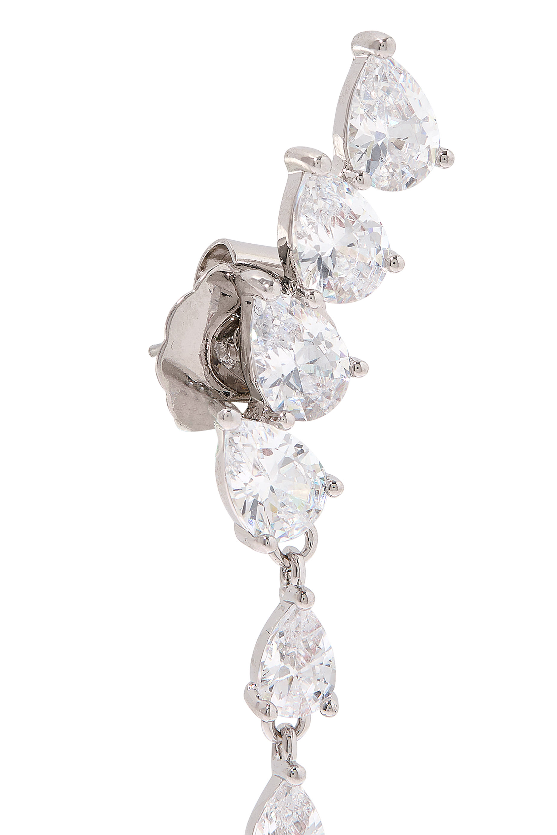 أقراط متدلية مرصعة بأحجار زركونيا مكعبة، نحاس مطلي بالروديوم