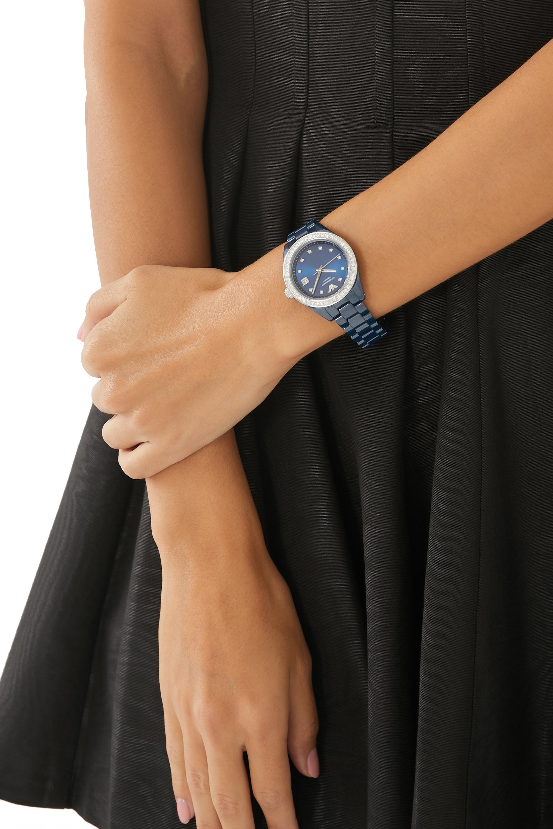 ساعة بحركة تاريخ ثلاثية العقارب سيراميك 36 مم