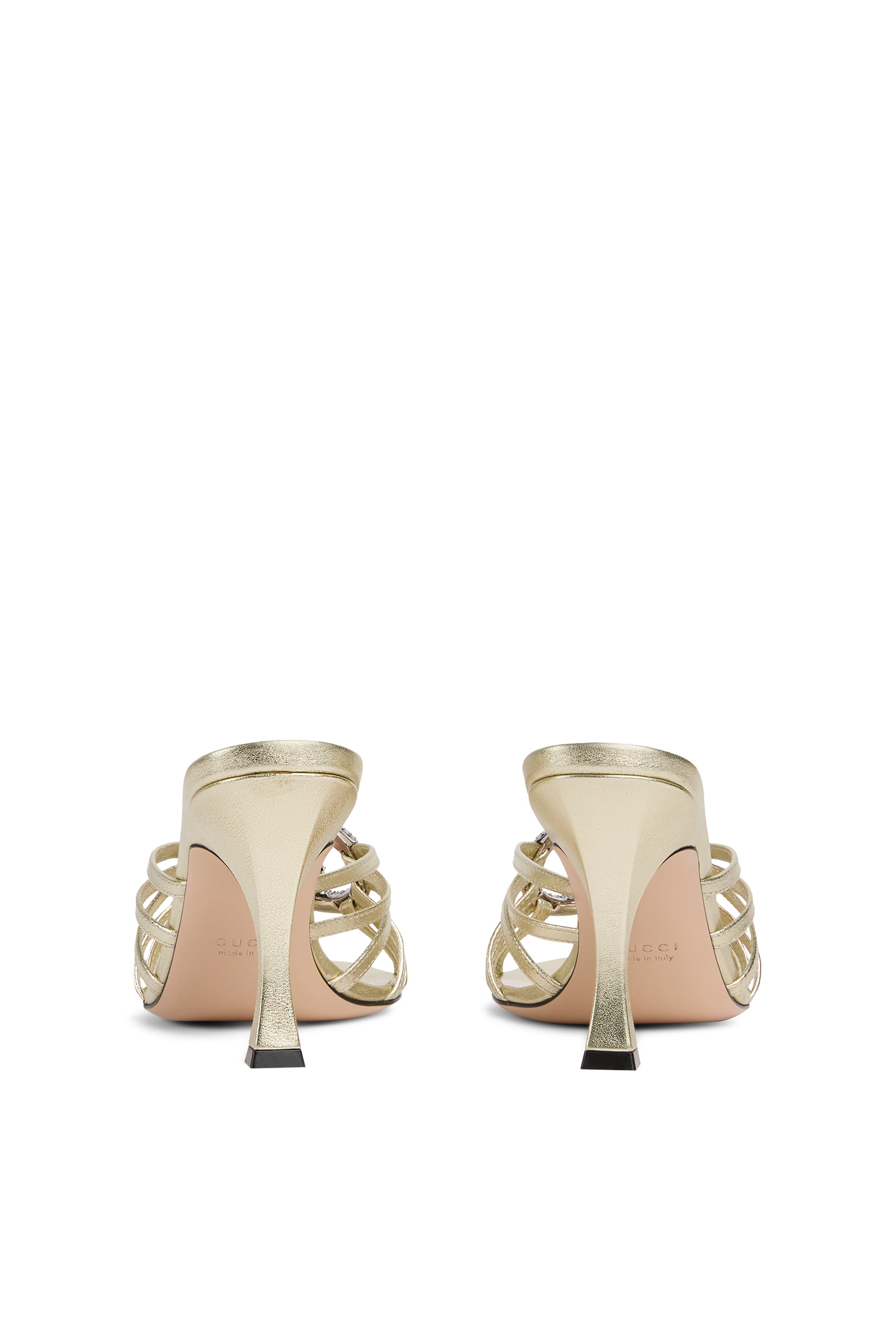 حذاء 85 مفتوح من الخلف بحلية بتصميم حرفي شعار الماركة المتداخلين