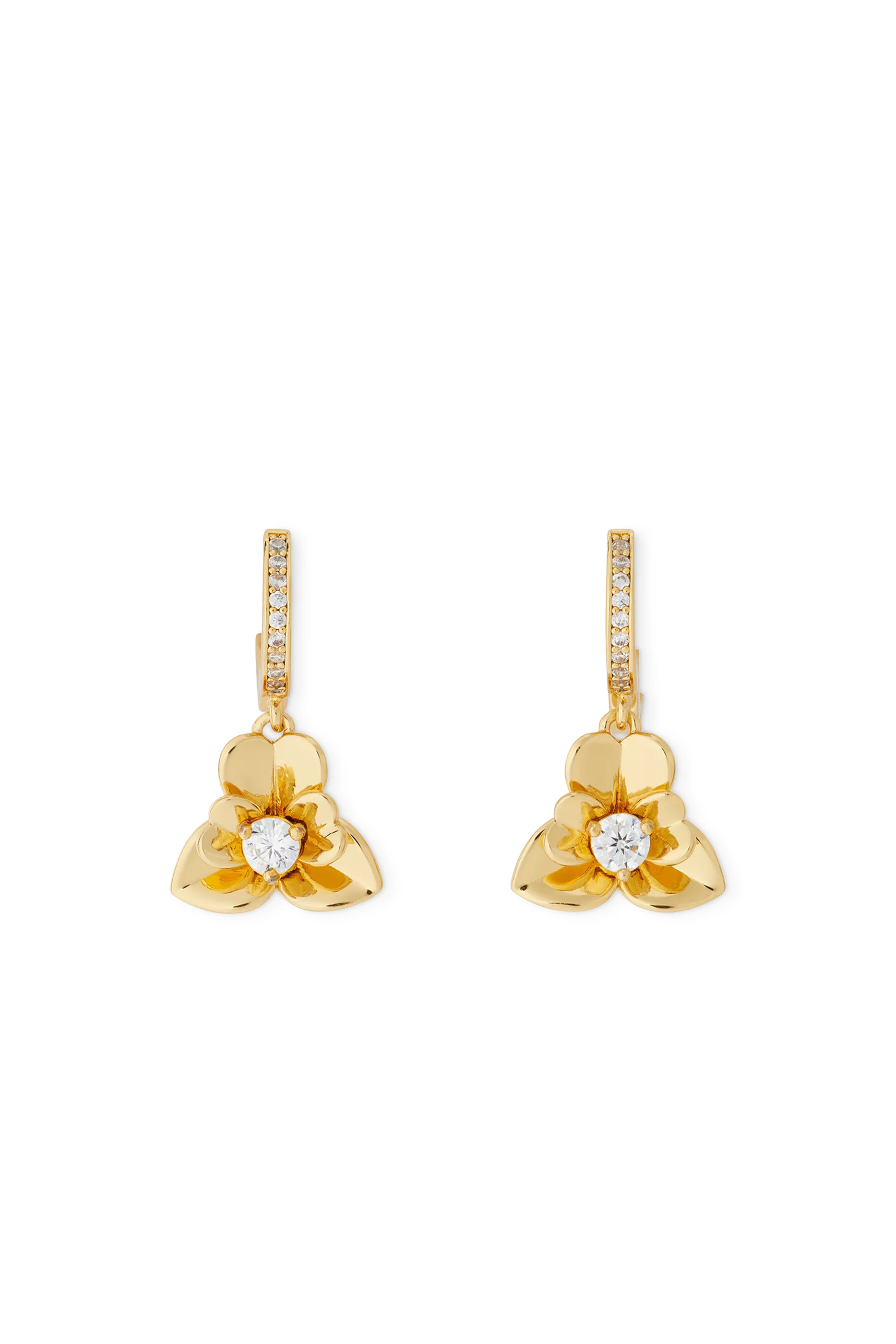 أقراط هاجي بريشس بانسي مندلية مرصعة بأحجار زركونيا مكعبة، معدن مطلي ومشابك صحية