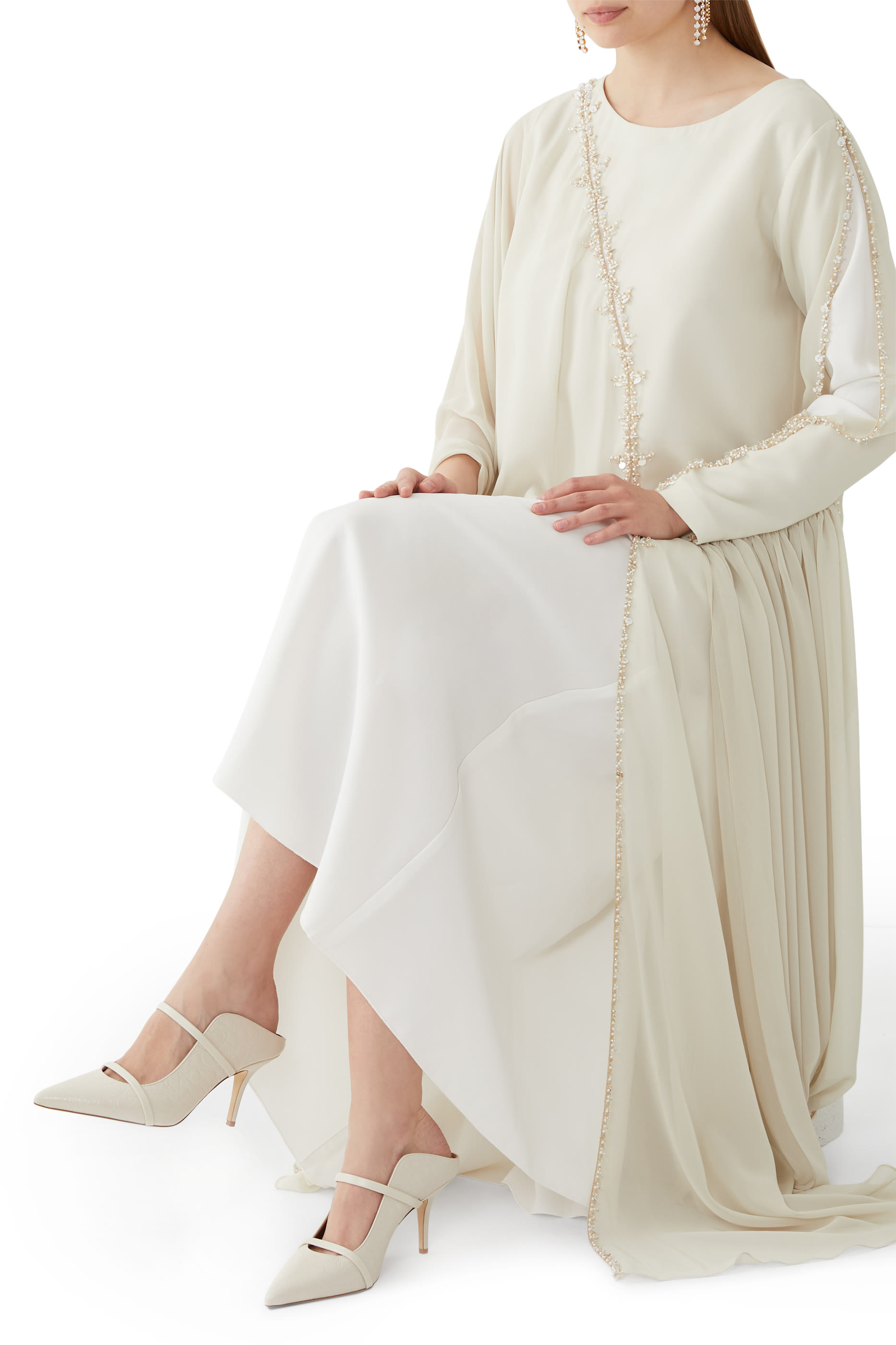 حذاء مورين مفتوح من الخلف بكعب 70 مم جلد