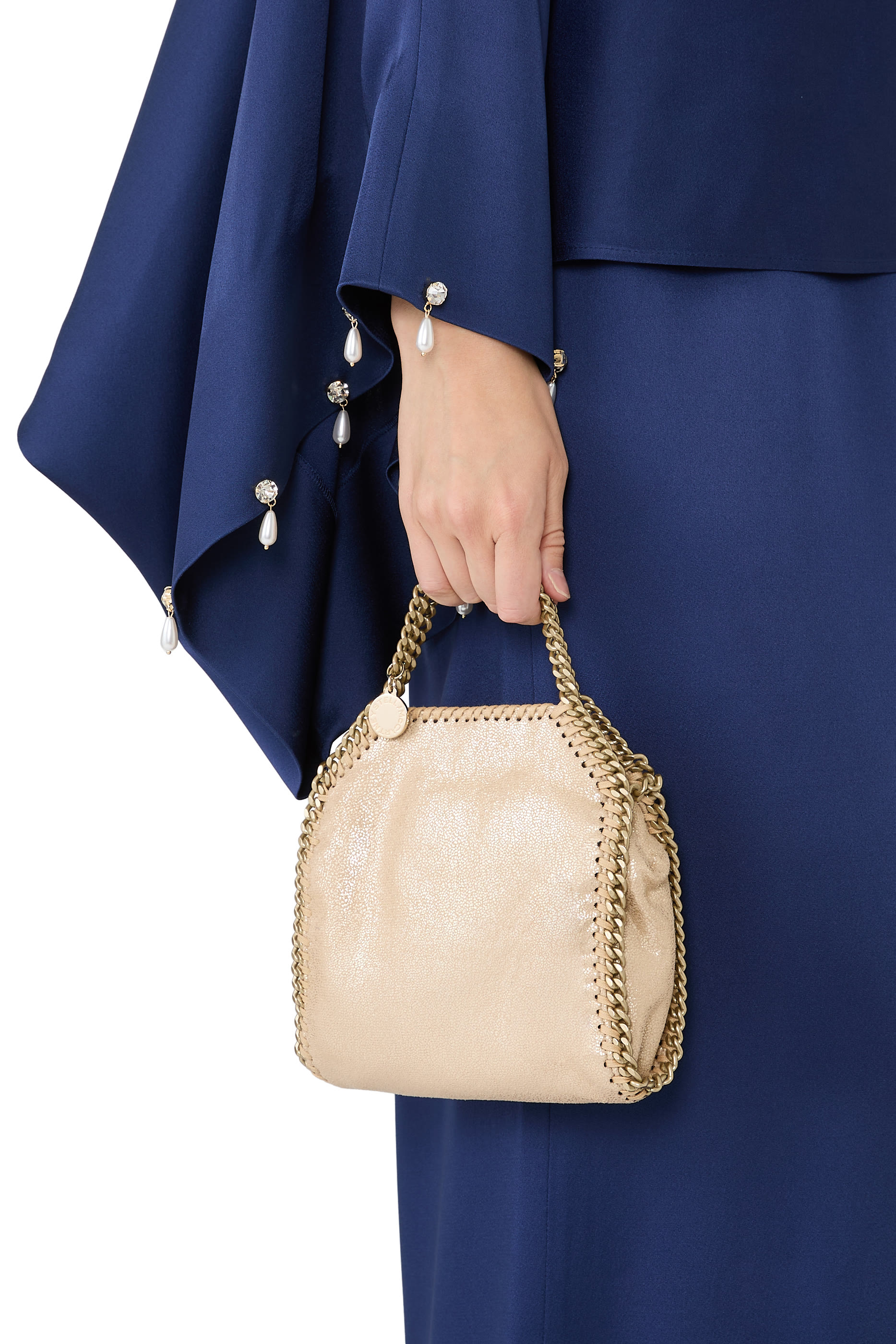 حقيبة يد فالابيلا صغيرة مرصعة بكريستال قماش شبكي