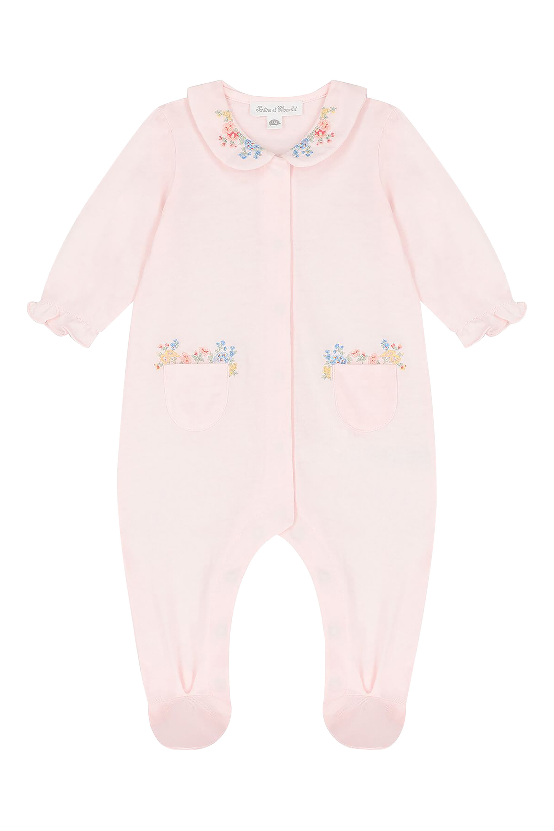 بيجامة مطرزة بزهور للأطفال