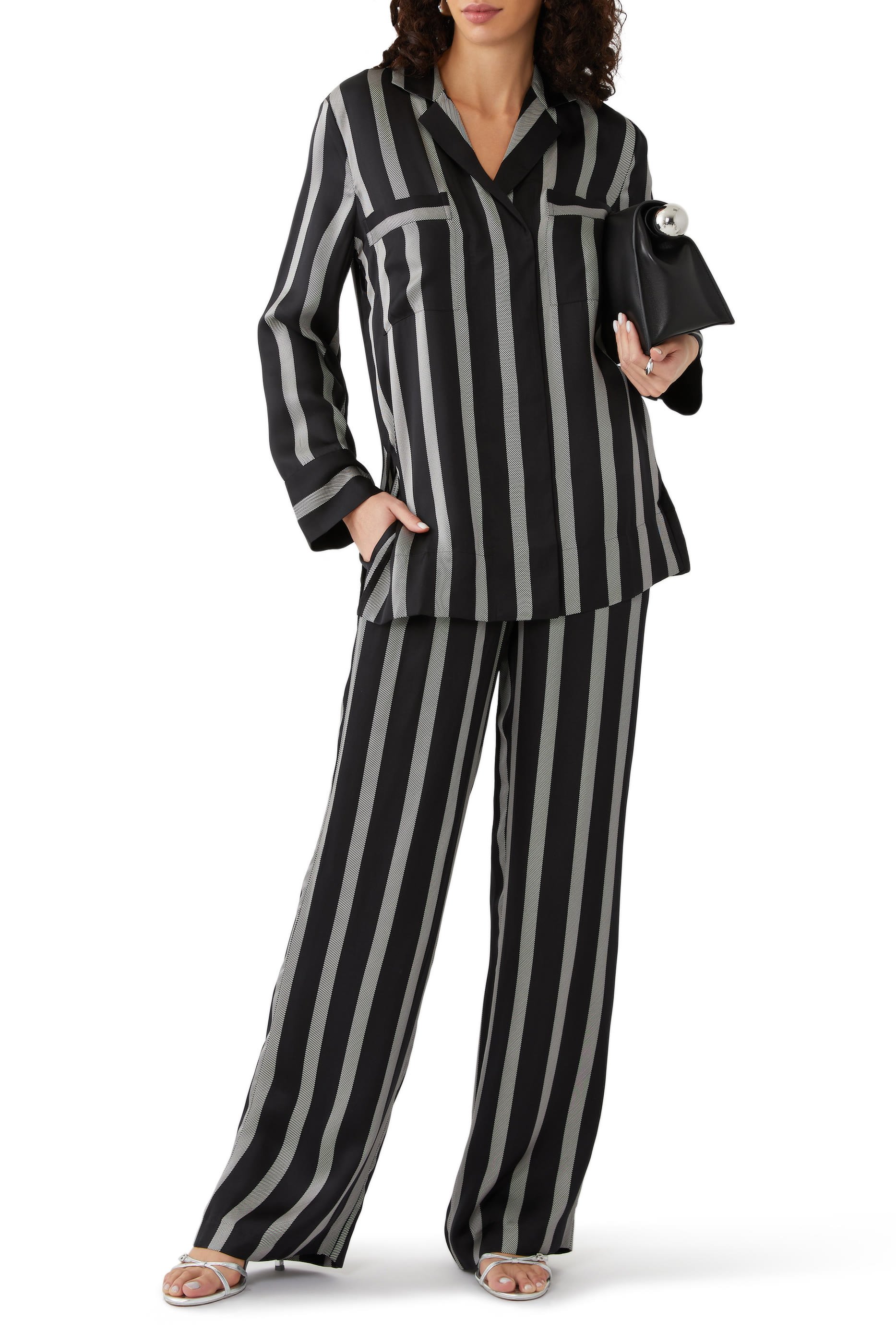 بنطال سوتو بنقشة هيرنغ بون مخططة