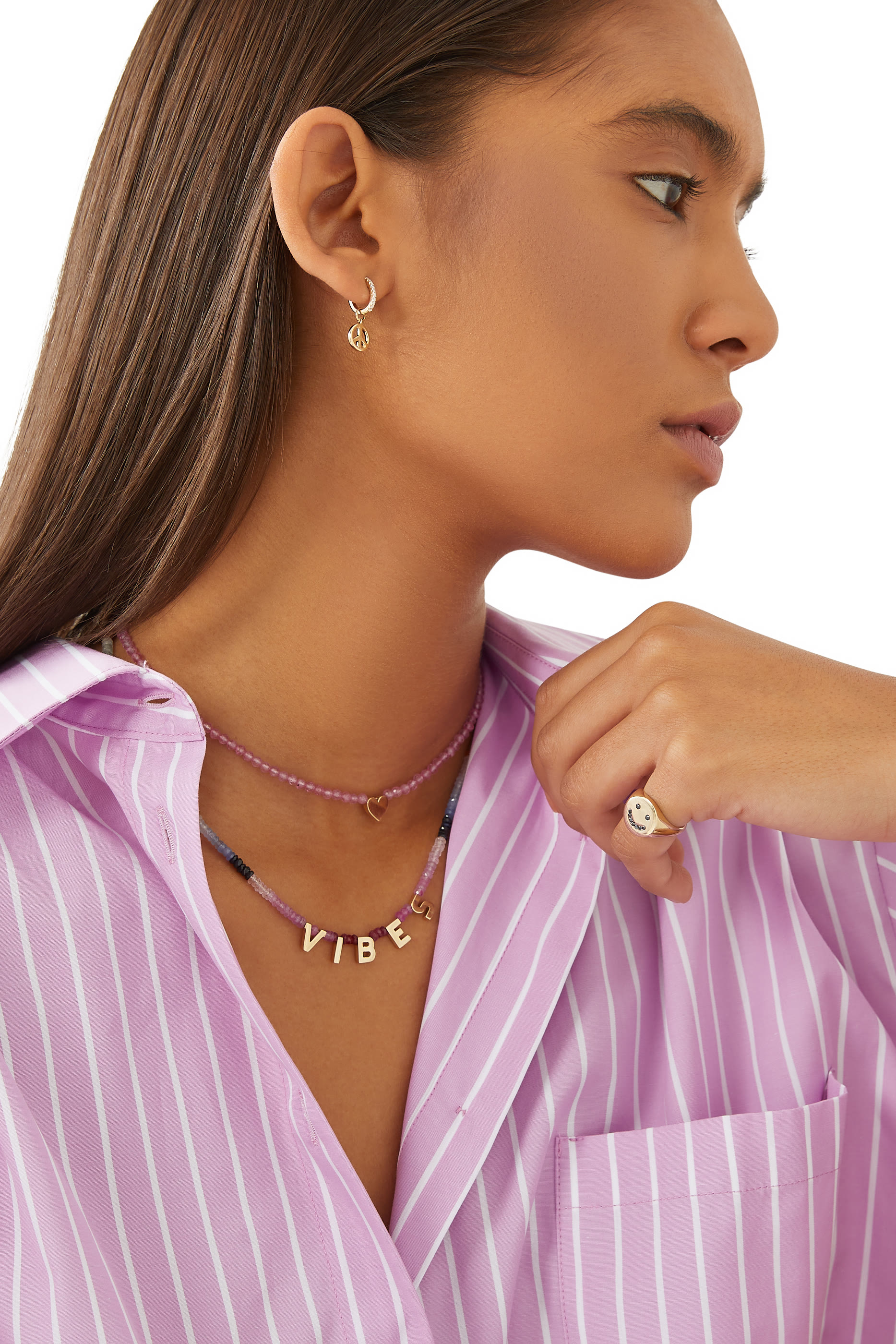 خاتم بشعار سمايلي مرصع بالماس