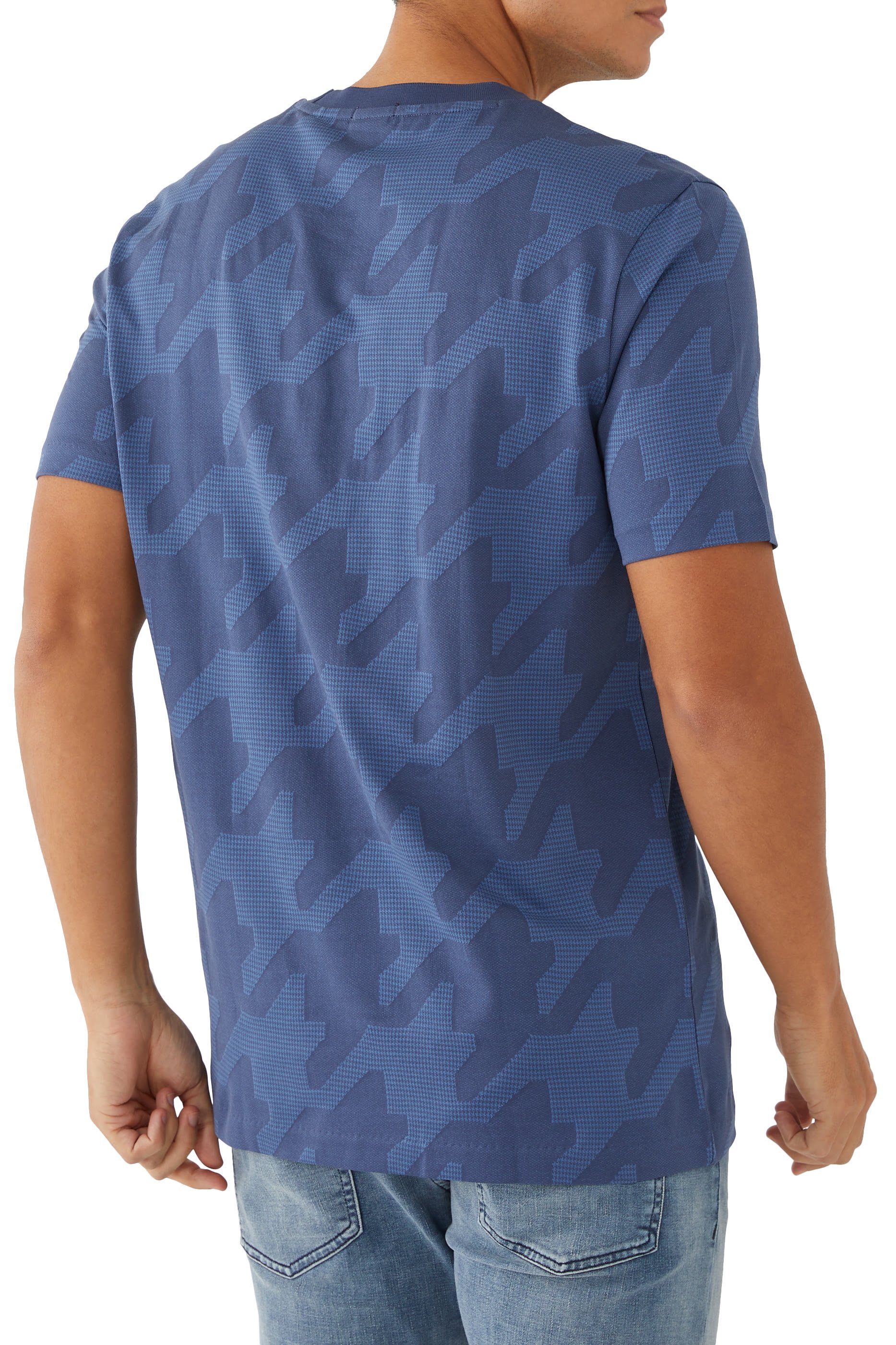 تيشيرت سي-ثومبسون قطن ممرسر بنقشة هاوندزتوث جاكار