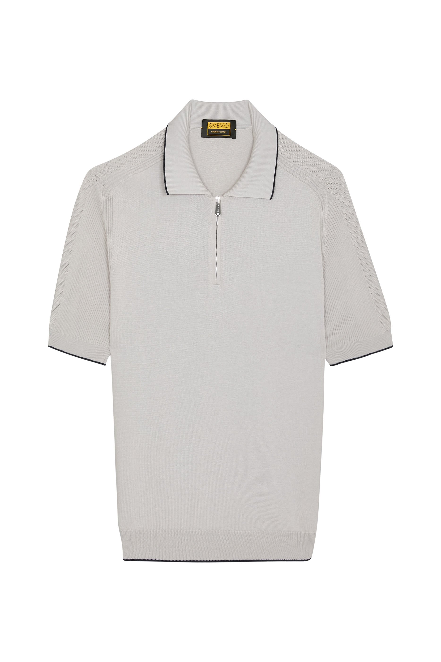 قميص بولو منسوج بسحاب