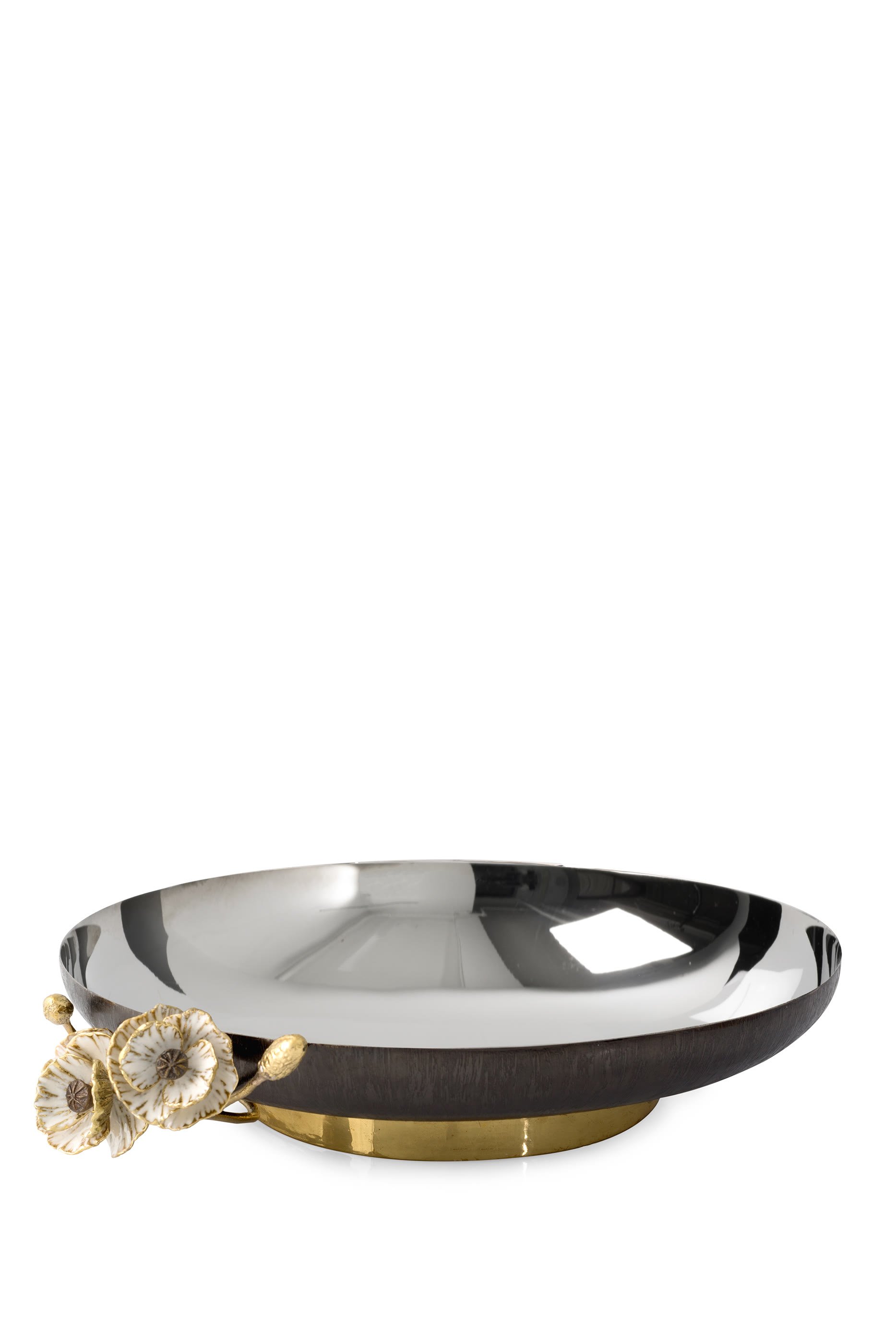 طبق كبير بحامل مزين بزهرة شقائق النعمان