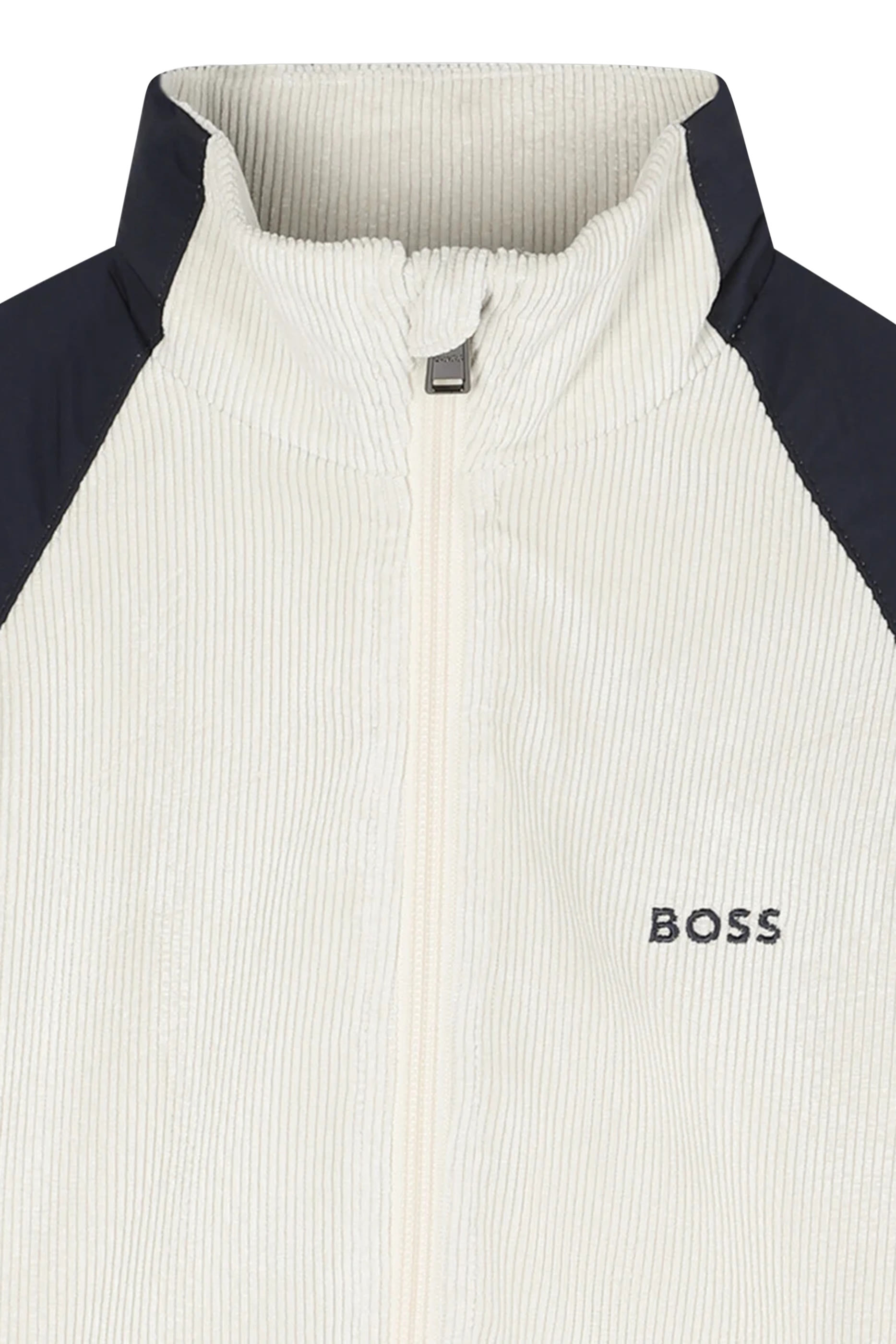 جاكيت بسحاب قماش مضلع للأطفال