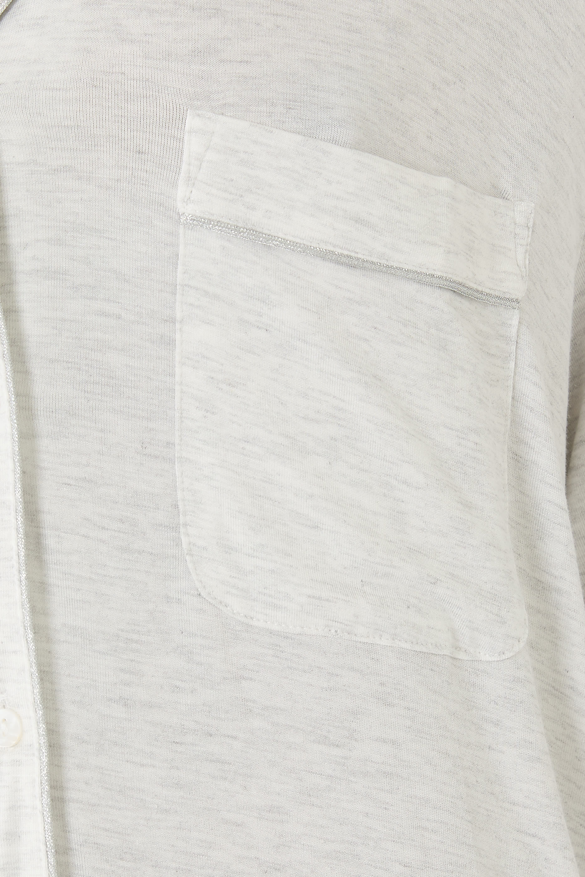 طقم بيجامة بقصة مريحة وحواف ملفوفة لامعة جيرسيه