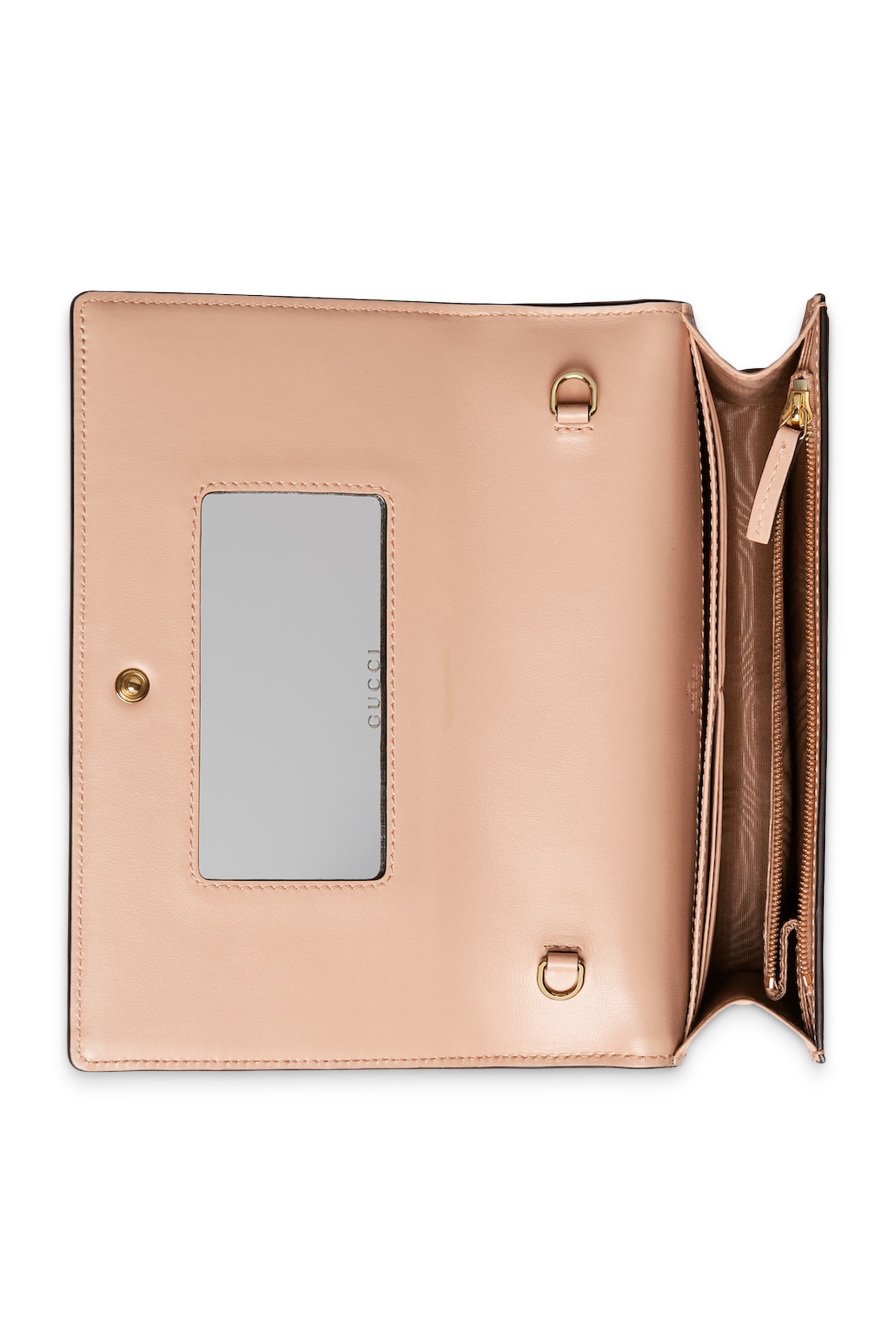 محفظة مبطنة بحرفي شعار الماركة بسلسلة