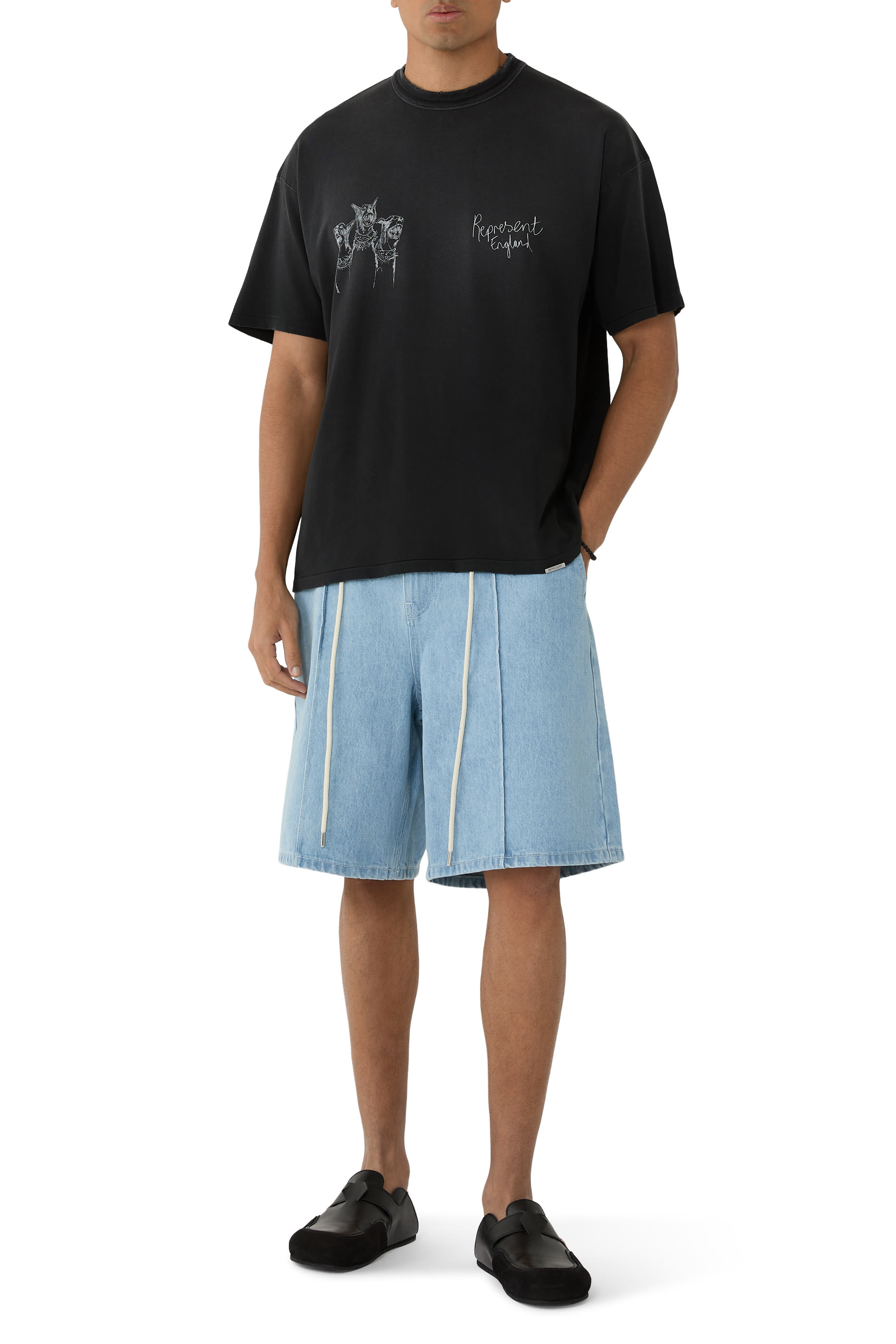 تيشيرت بنقشة ثوروبريد مرسومة يدويا