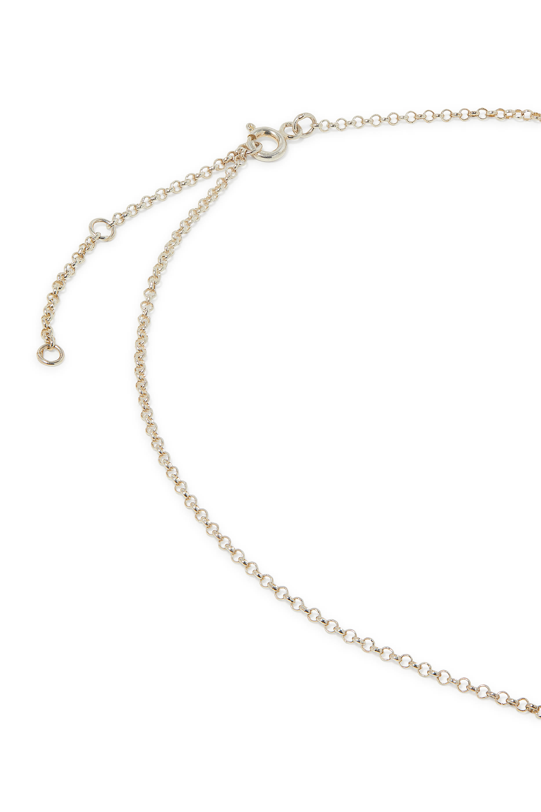 قلادة بدلاية بتصميم حرف "ميم" مرصعة بماس، فضة استرلينية