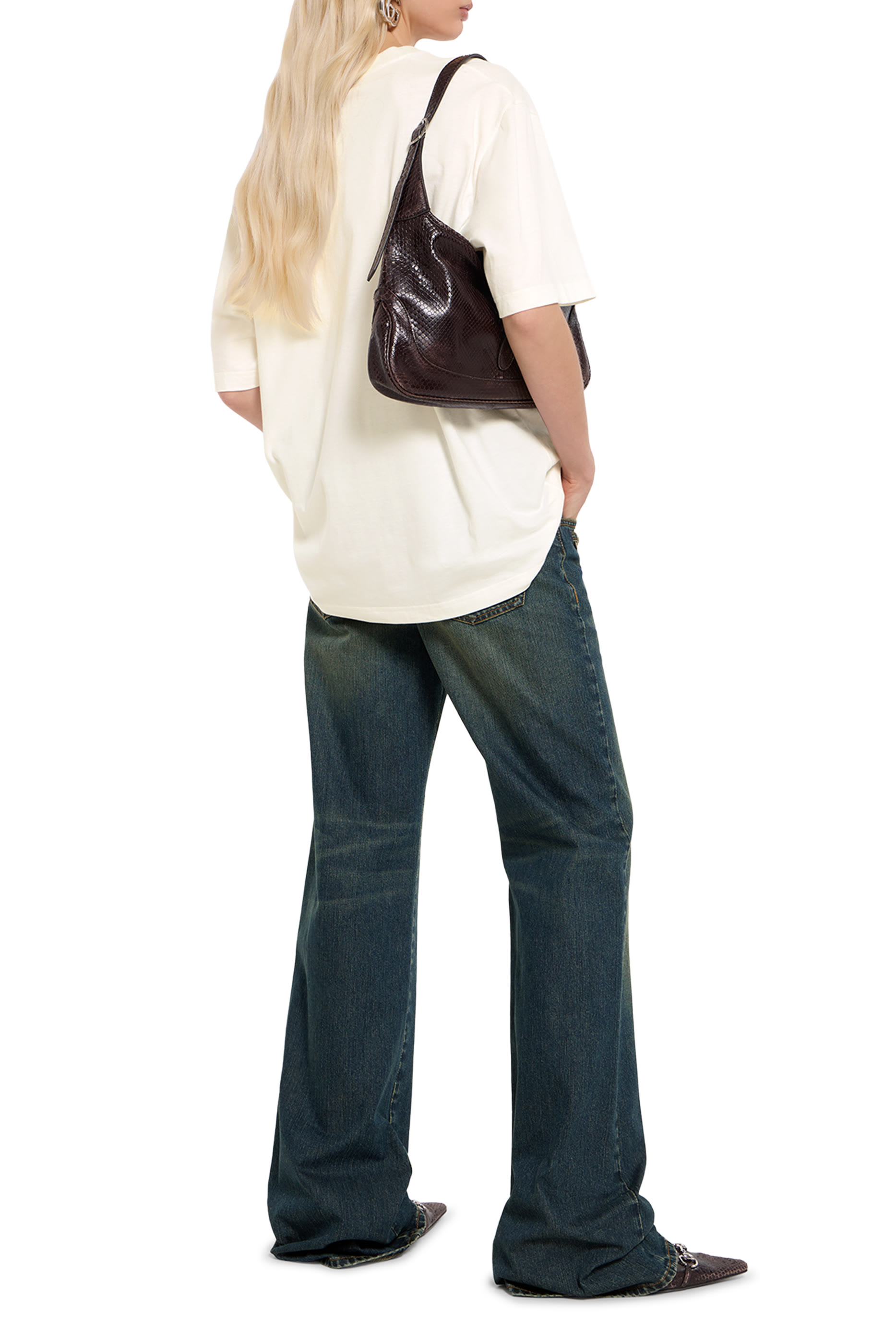 تيشيرت بشعار الماركة قطن جيرسيه وحرير