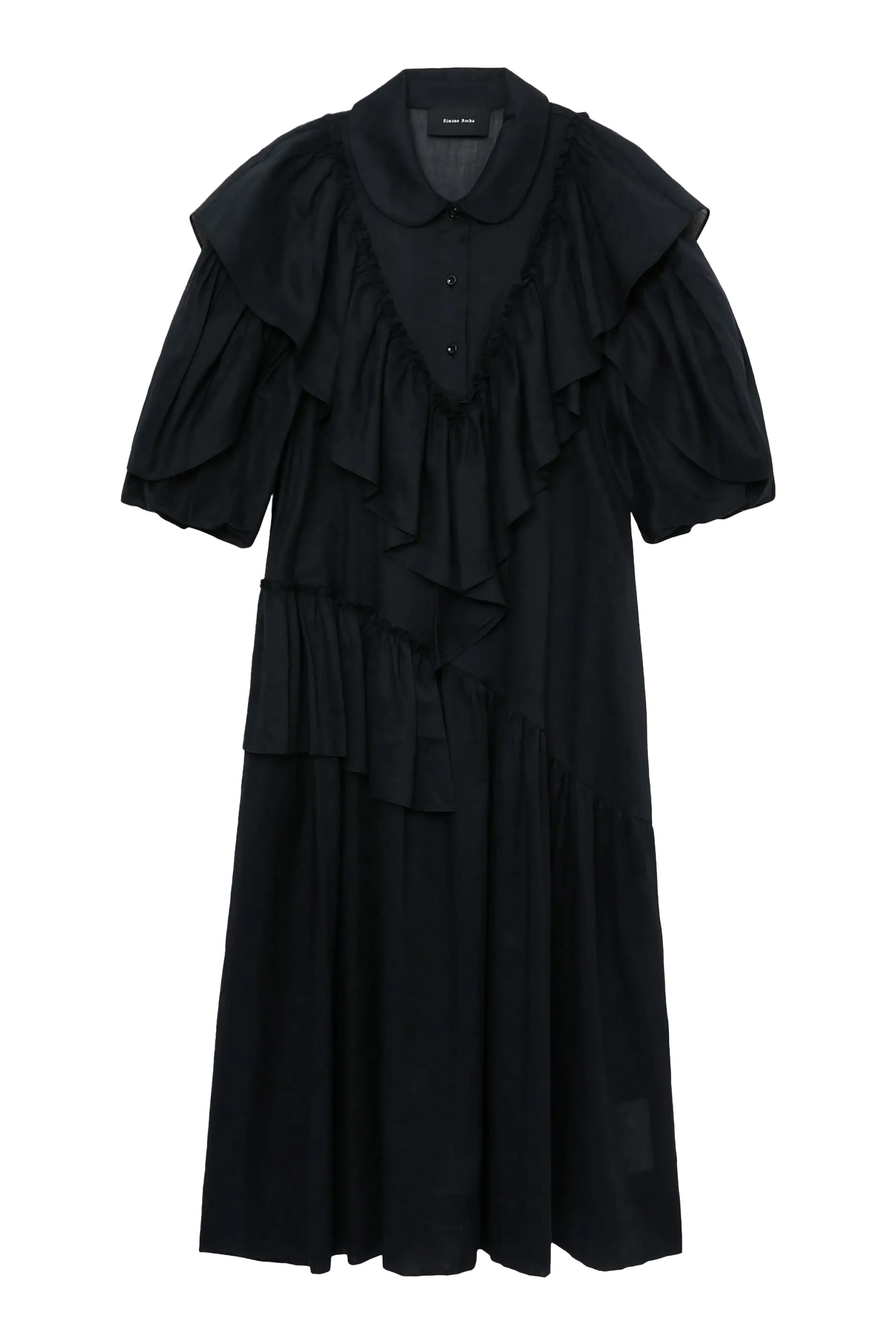 فستان بكشكش وأكمام بتلات  