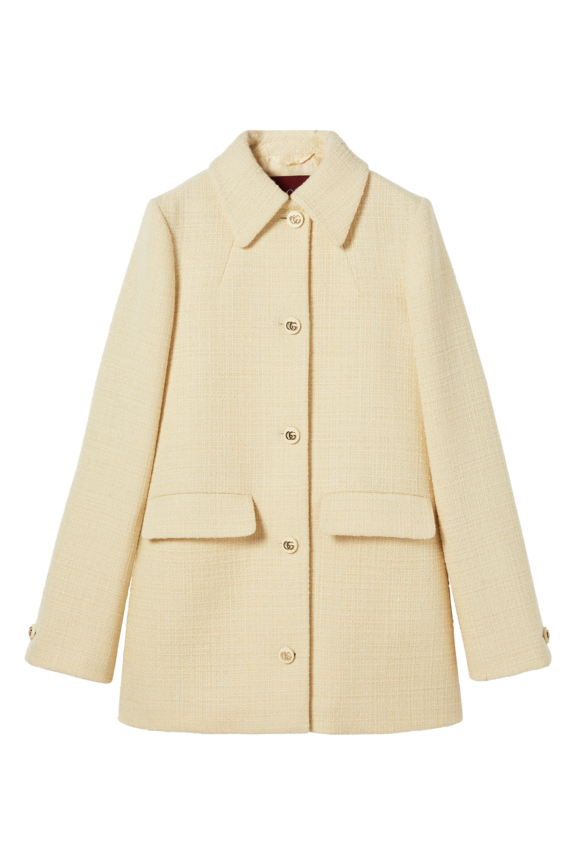 معطف صوف تويد بارز الملمس