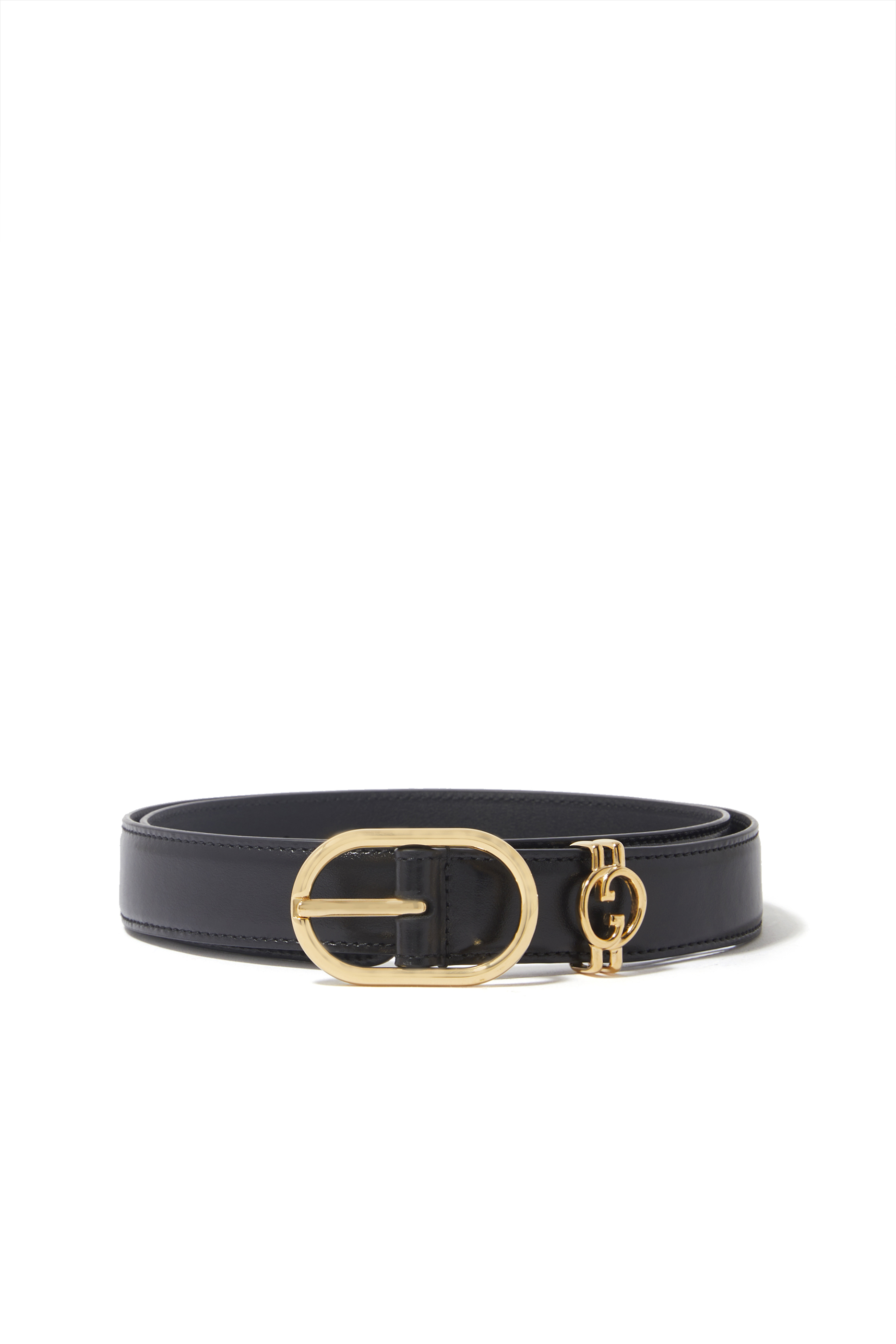 حزام بحلية دائرية بشعار الماركة بتصميم متداخل