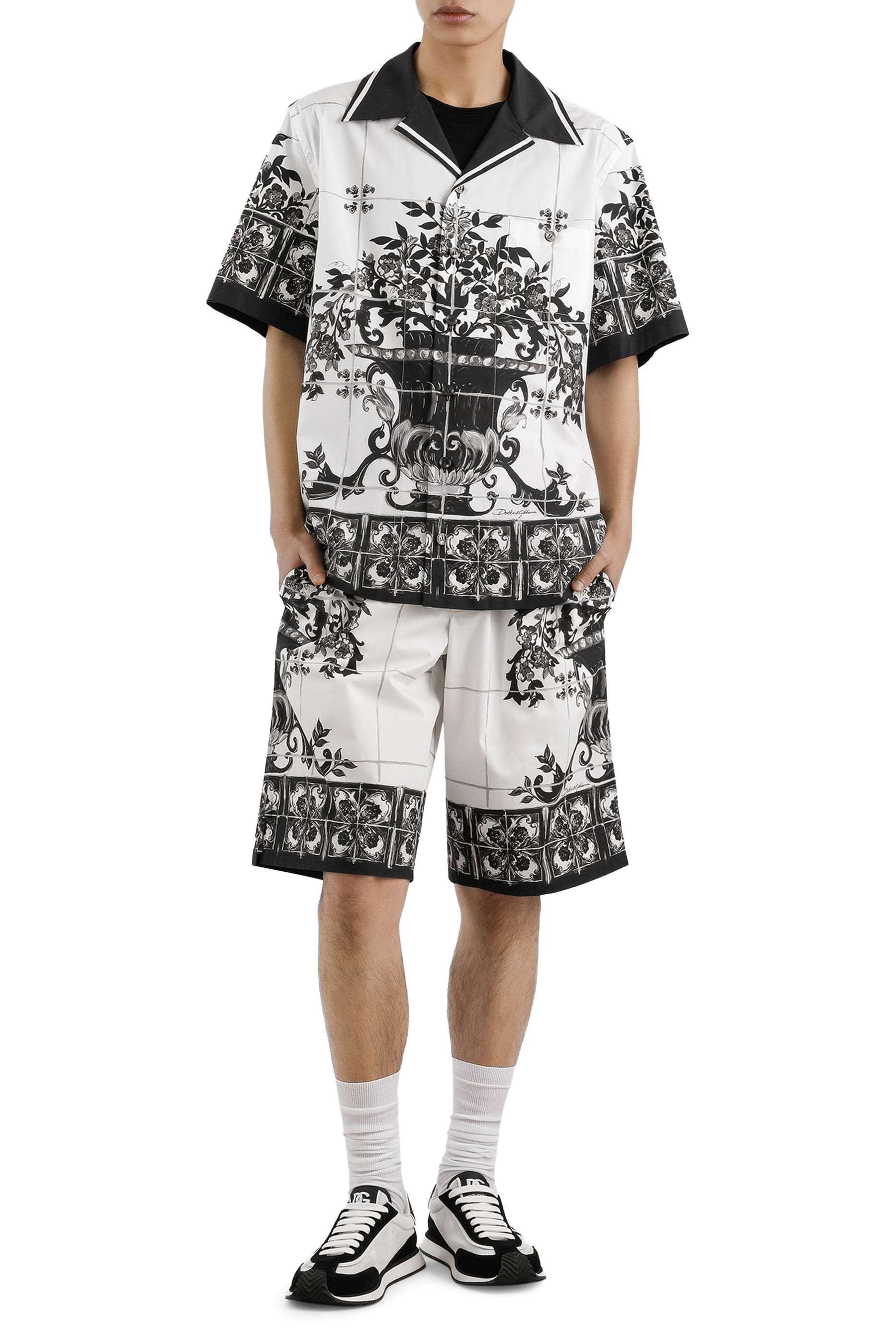 قميص هاواي بطبعة مايوليكا بوبلين