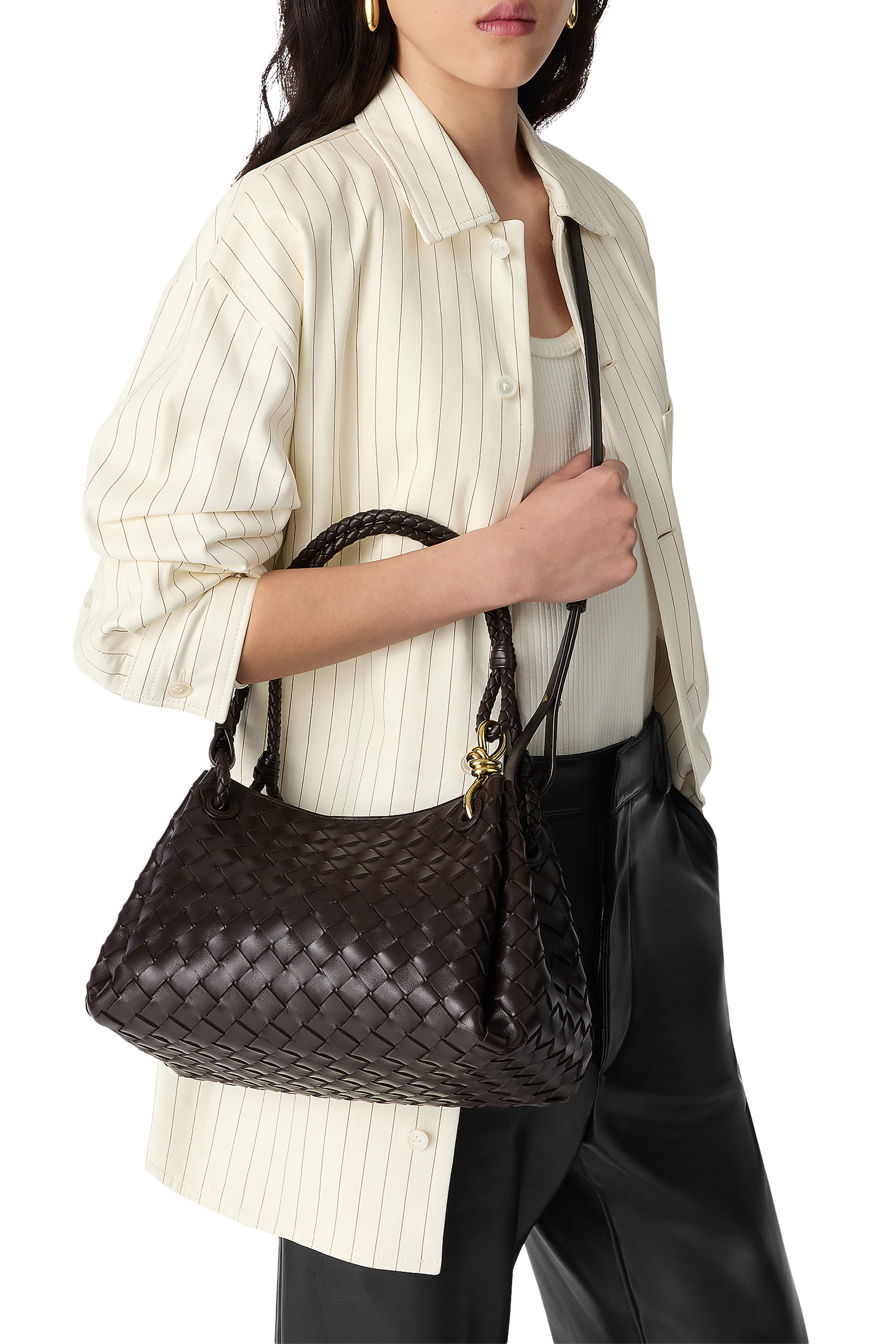 حقيبة كتف باراشوت كبيرة بتصميم مجدول