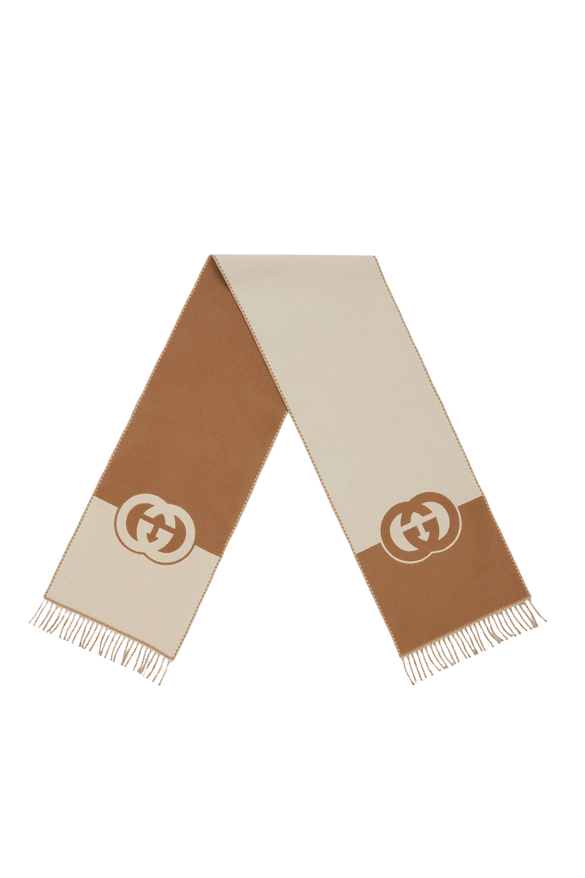 وشاح بشعار حرفي الماركة متداخلين صوف وكشمير