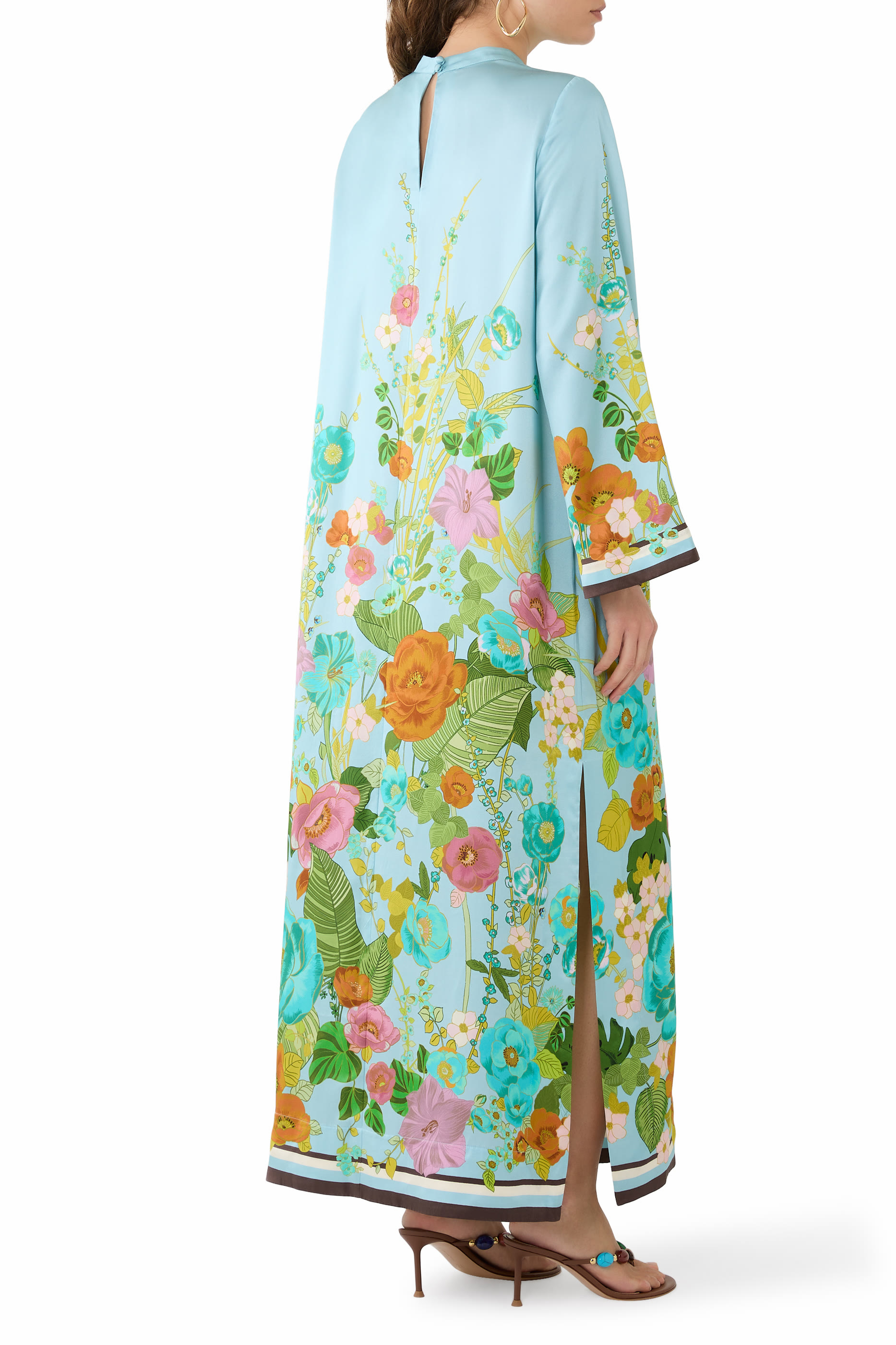 فستان متوسط الطول حرير