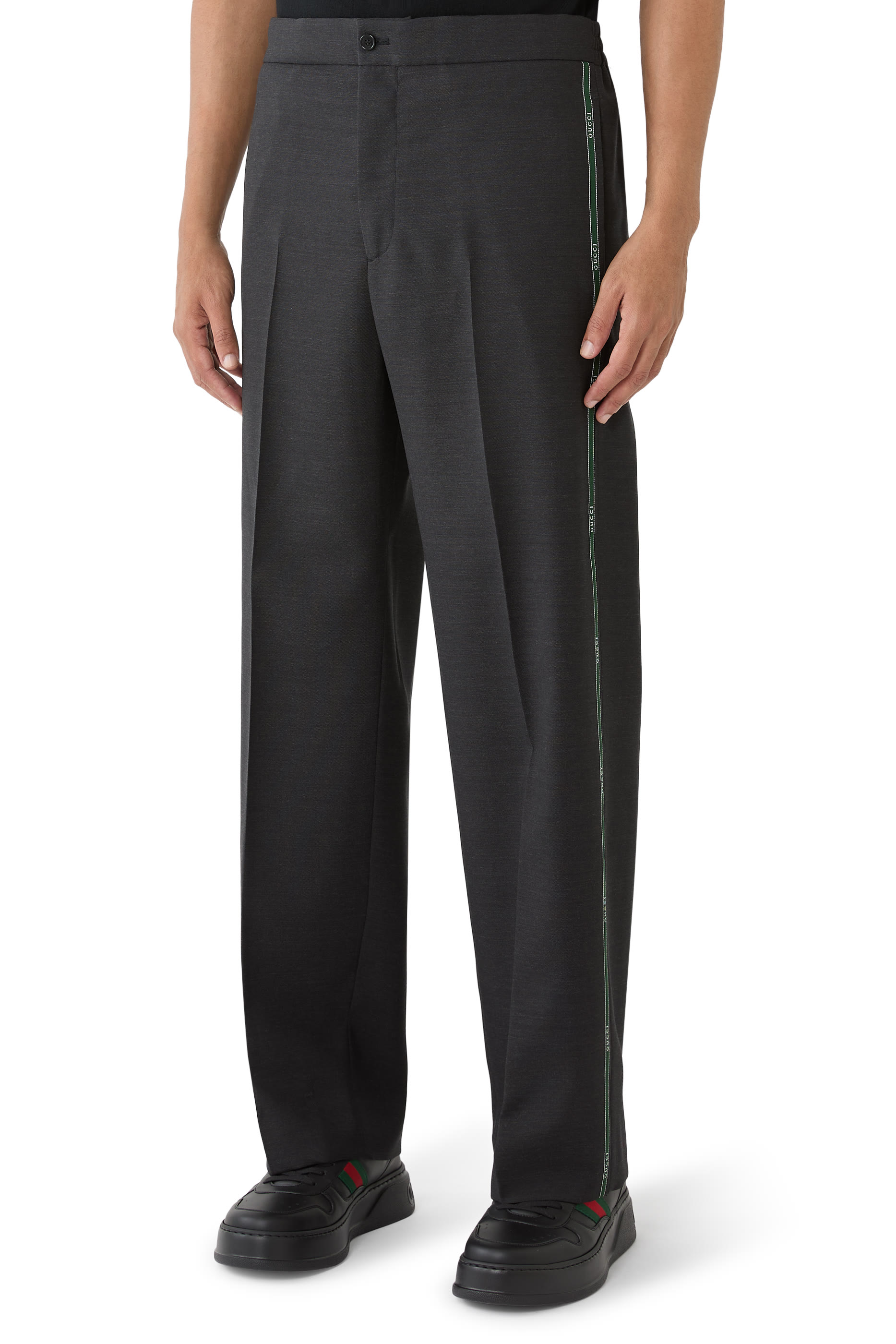 بنطال بتفاصيل غوتشي سيلفيدج صوف