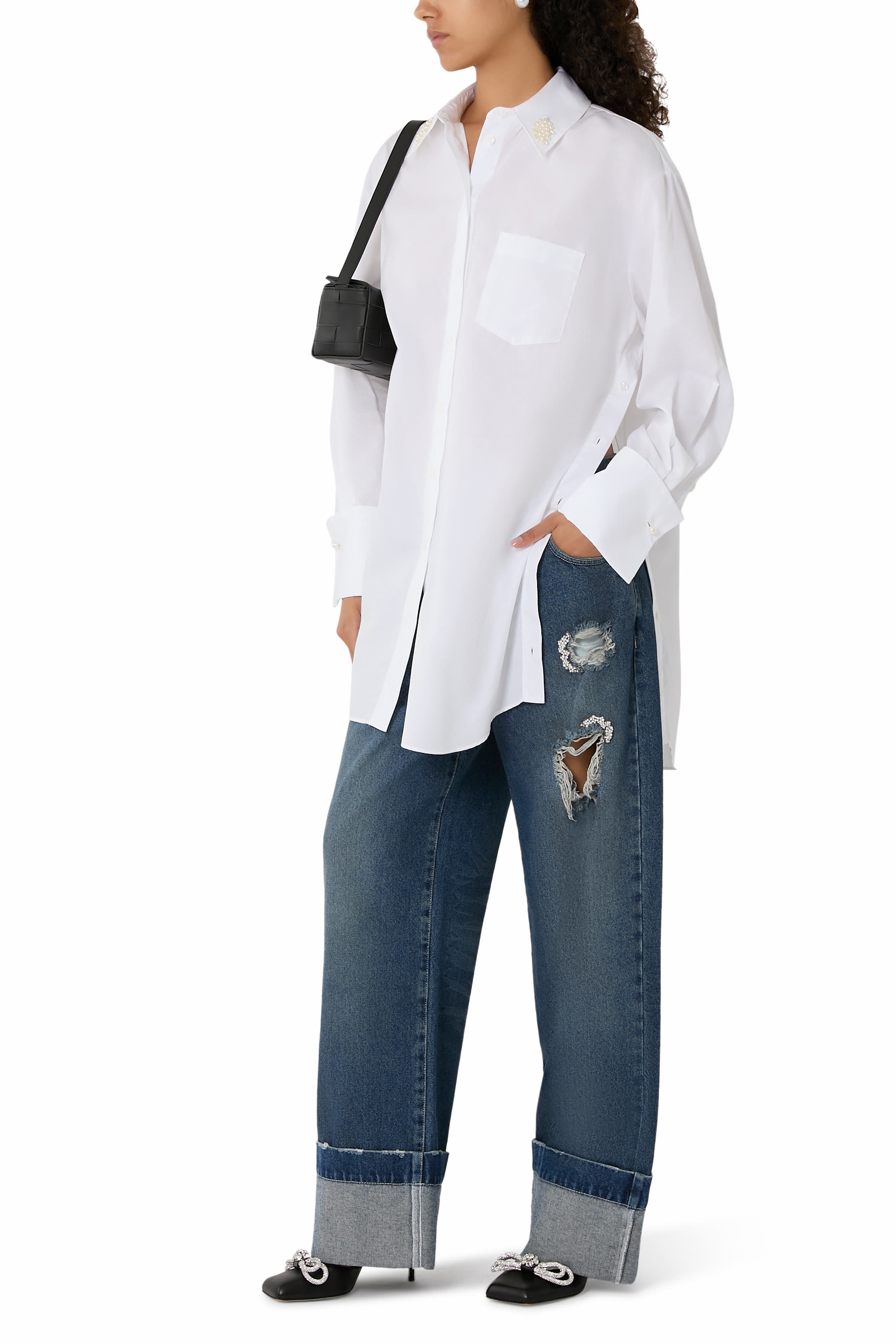 حذاء كلاسيكي 95 بمقدمة مربعة وربطتي فيونكة