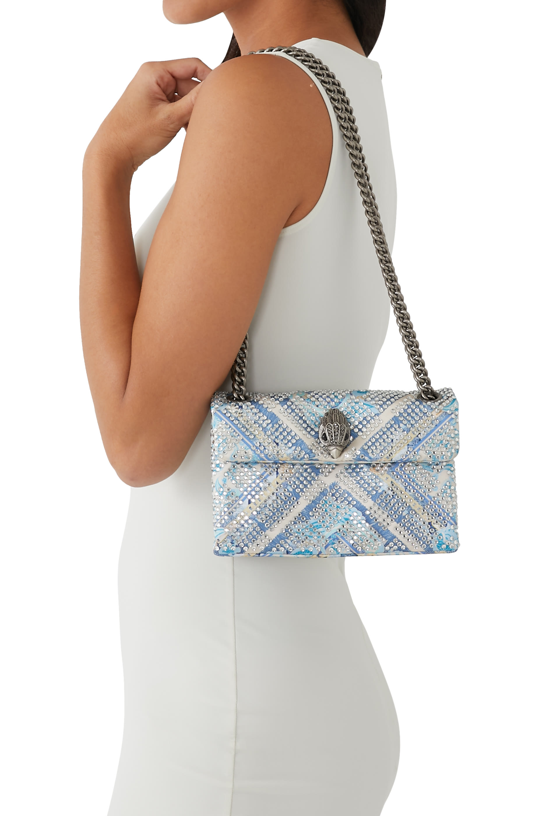 حقيبة كنسينغتون صغيرة مرصعة بكريستال