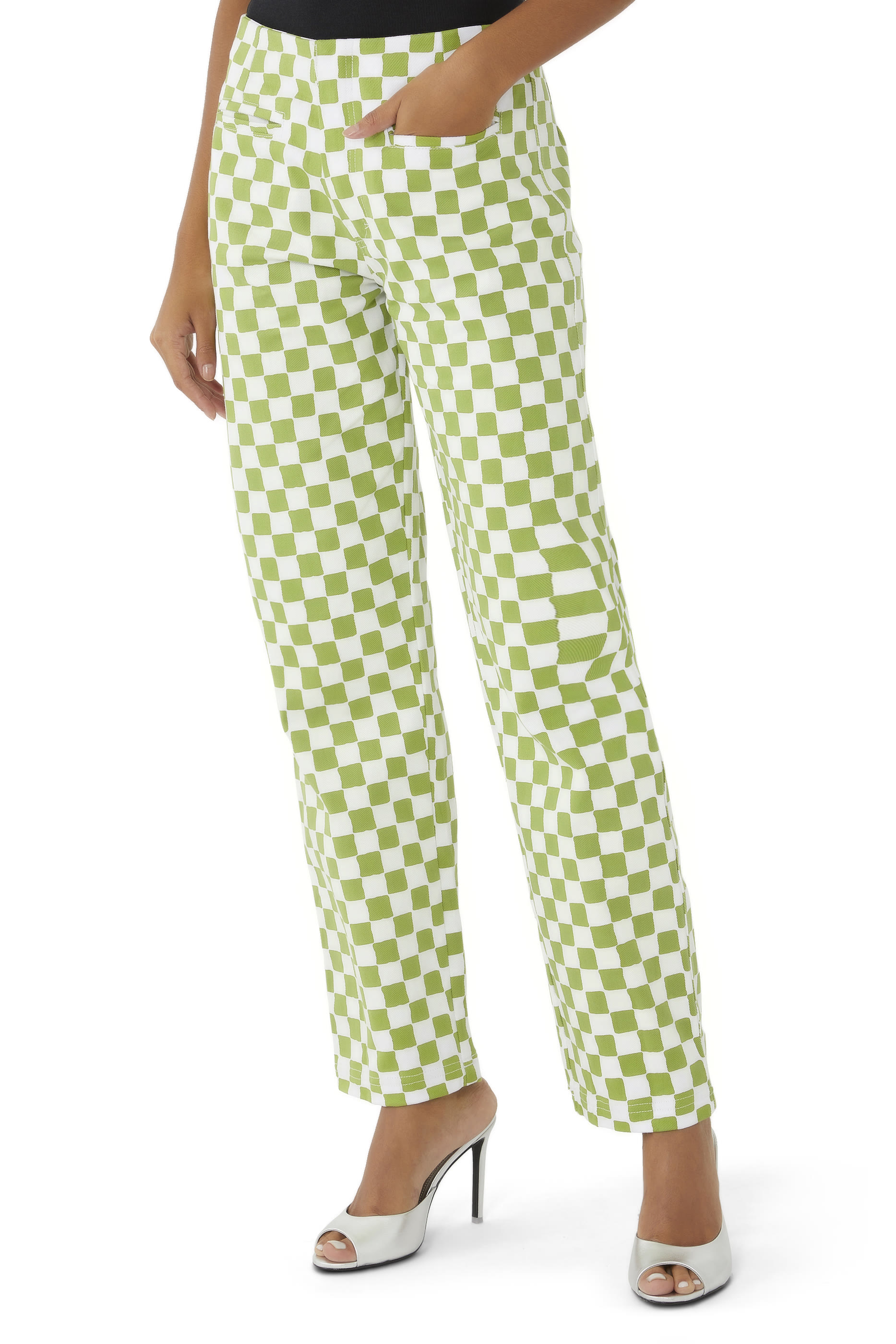 بنطال كوكومو بنقشة مربعات