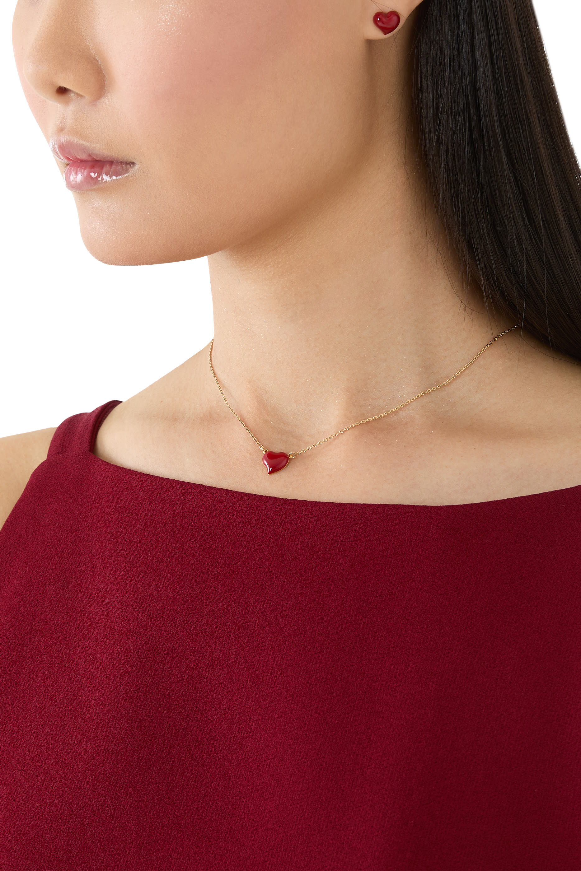 أقراط أمور مزينة بمينا، معدن مطلي