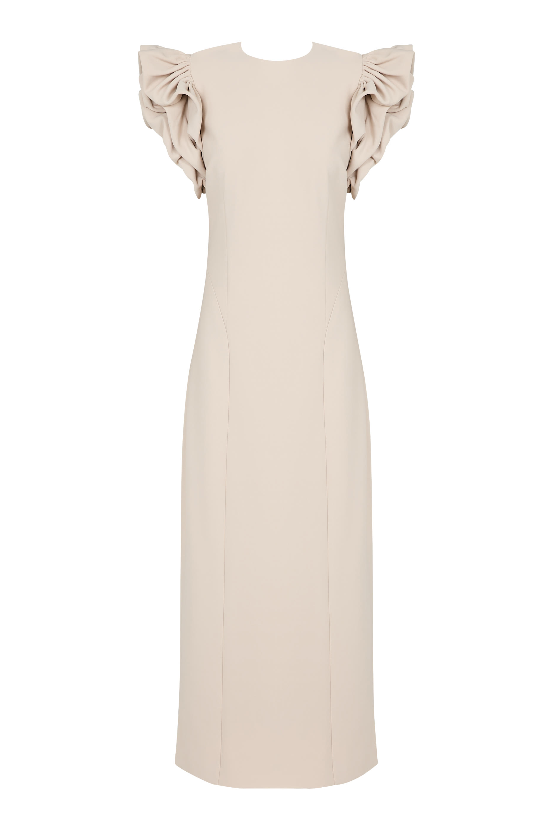 Crepe Puffy Midi Dress