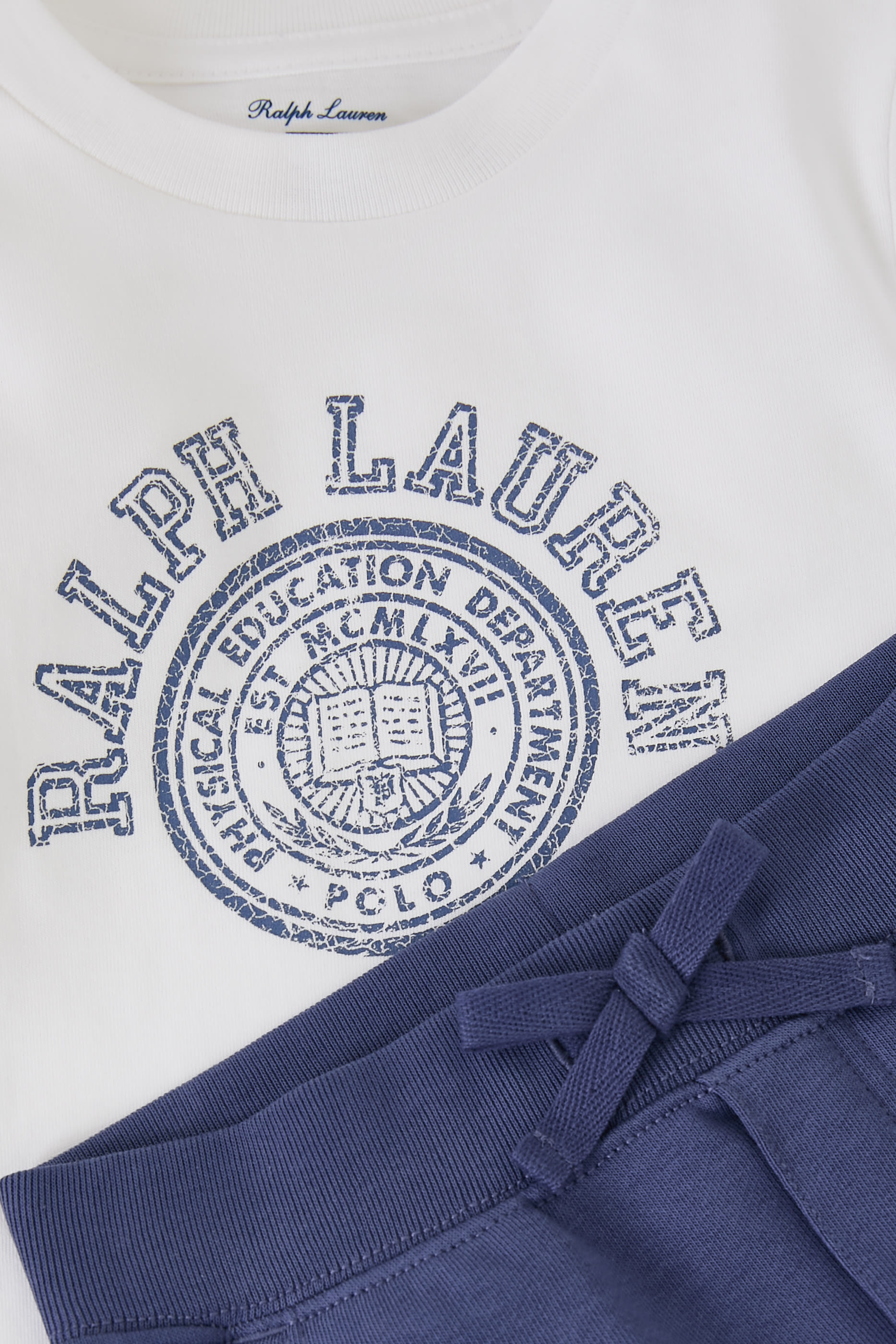 طقم تيشيرت بأكمام طويلة وبنطال قطن للأطفال، قطعتان