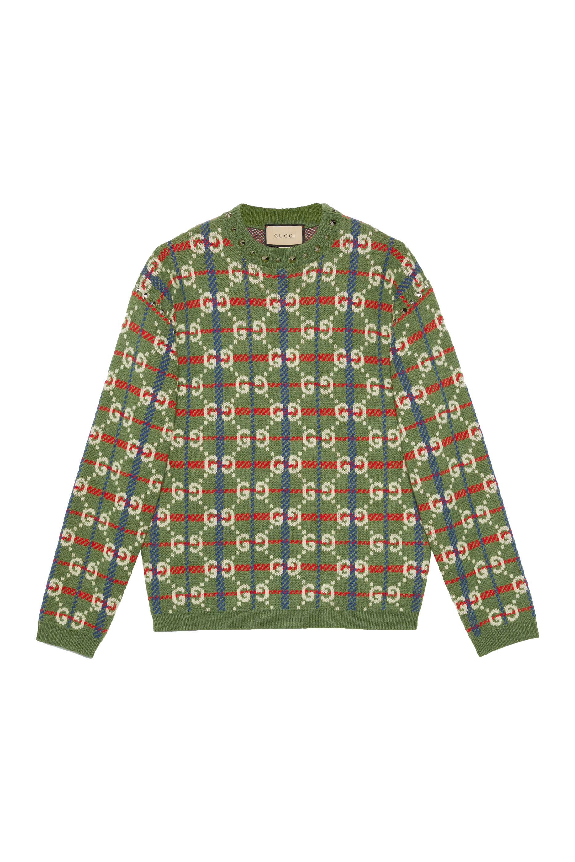 كنزة كاروهات بطبعات حروف الماركة