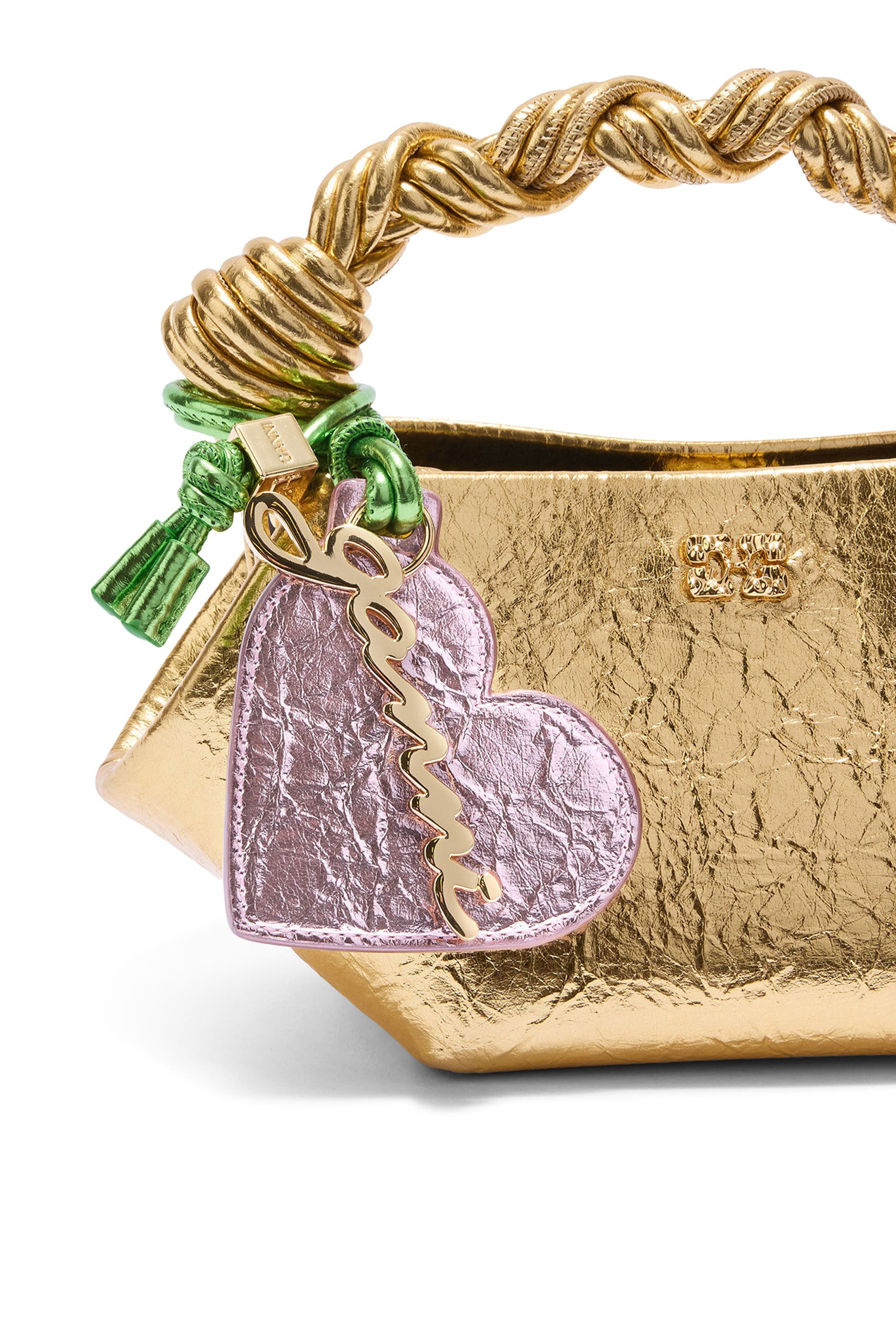 حلية بتصميم قلب بمرآة بلمسة لامعة