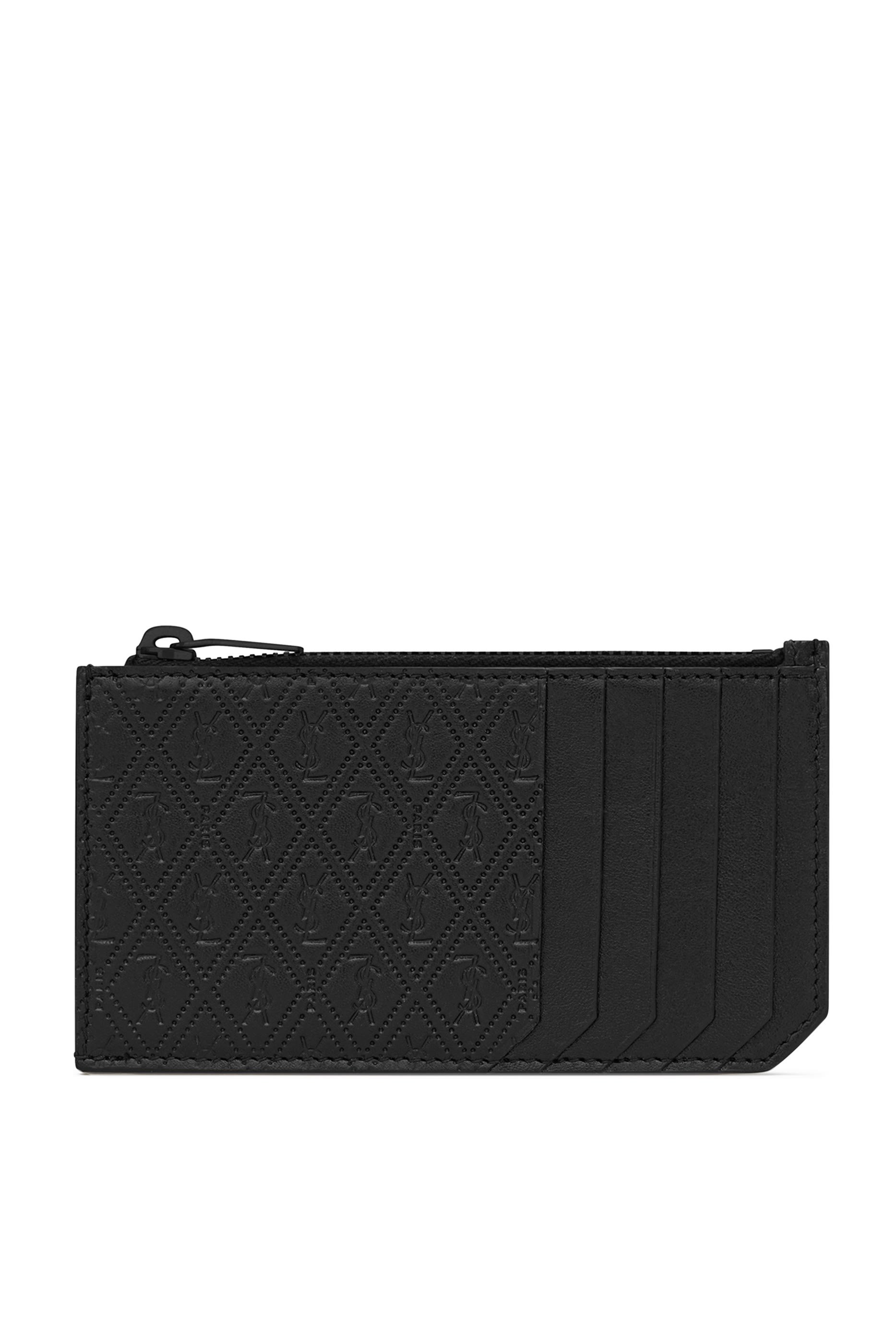 حافظة بطاقات جلد بحروف الماركة