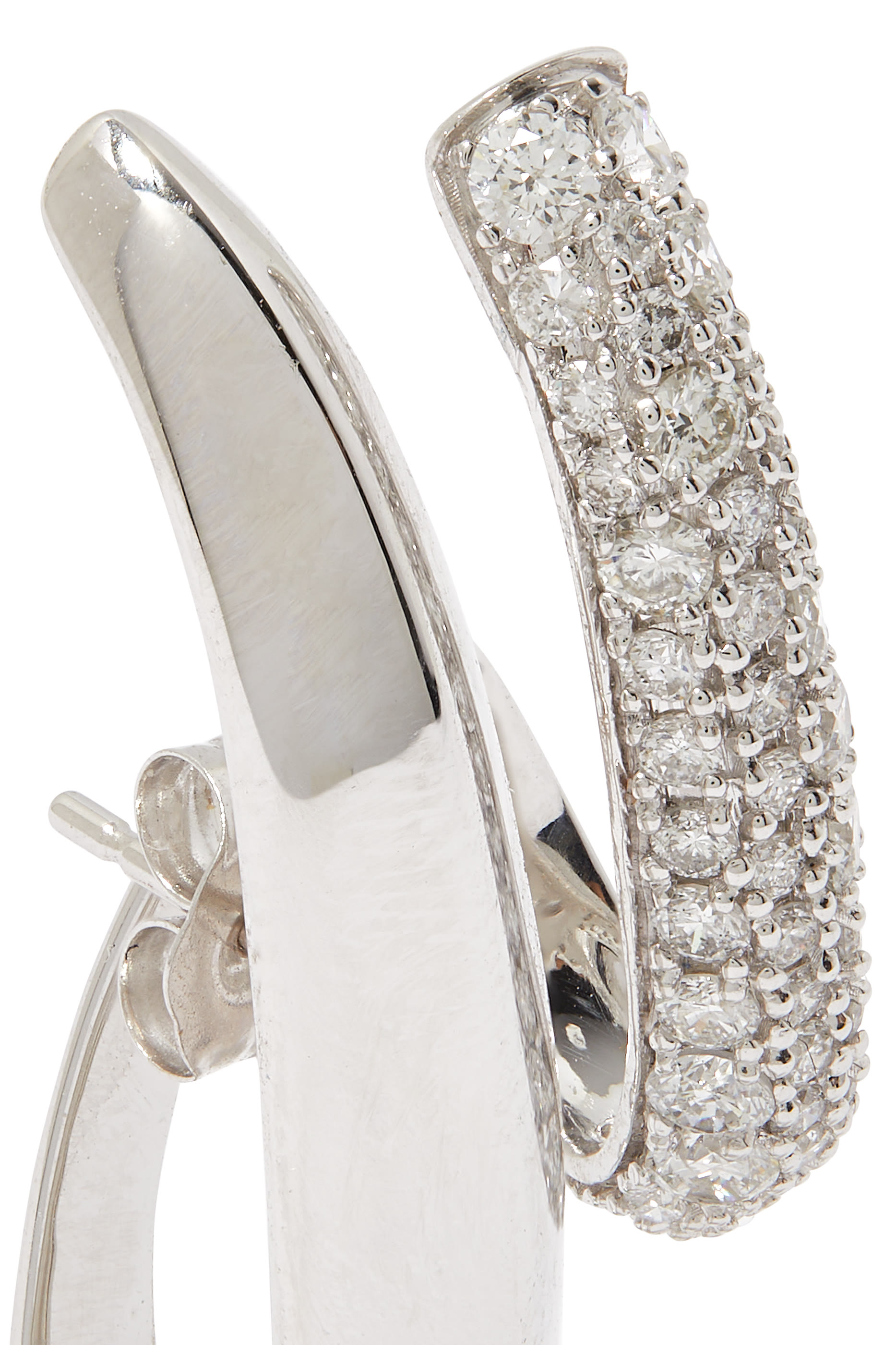 قرط منفرد ماجنتيك نانو مرصع بالماس ذهب أبيض عيار 14 قيراط