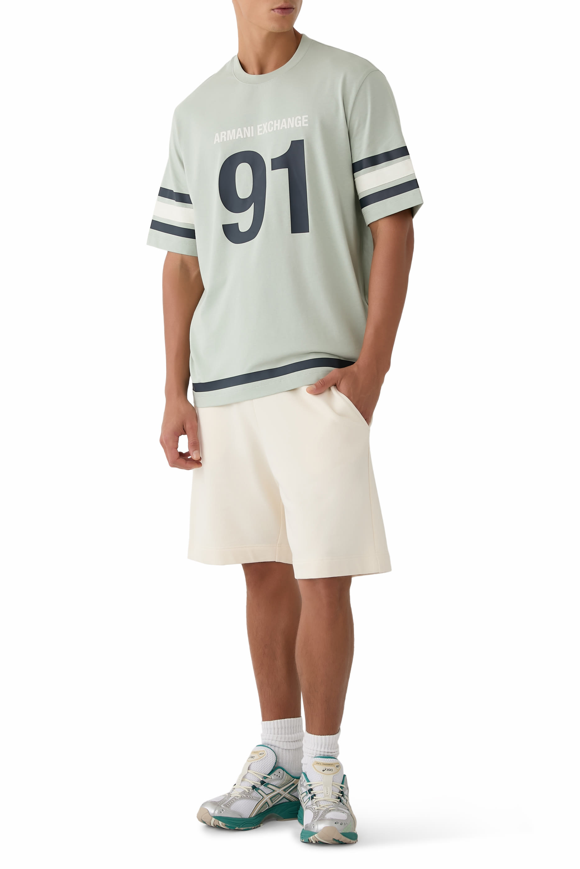 تيشيرت مارينا 91 بأكمام قصيرة وشعار الماركة