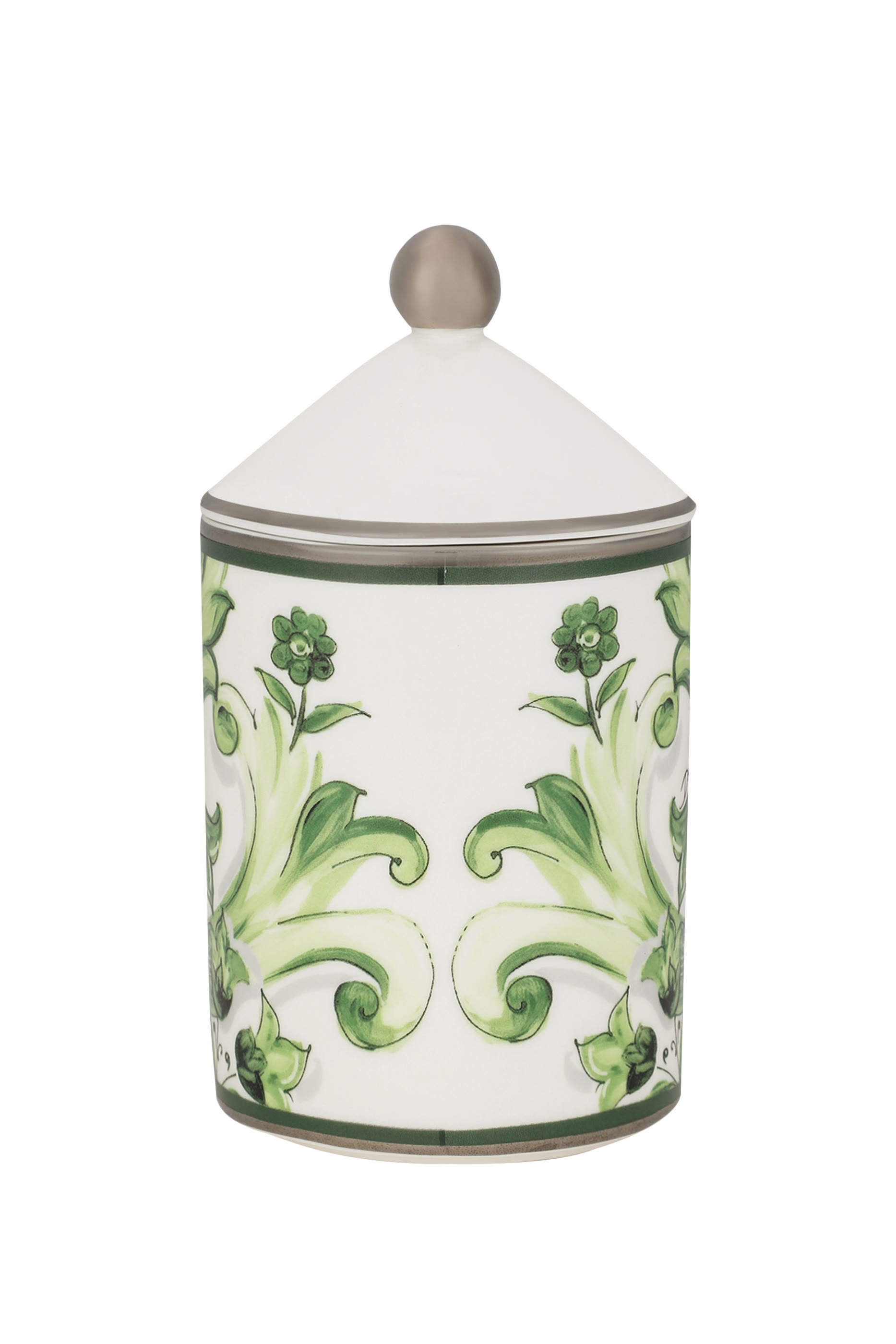 شمعة معطرة في إناء بنقشة مايولكا خضراء - سيسيليان نيرولي اند ليمن