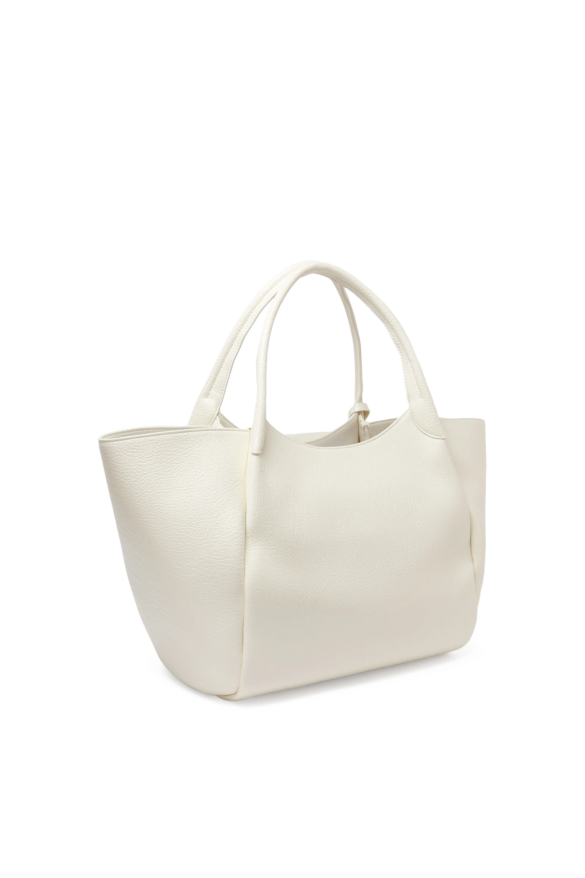 حقيبة يد بحلية شعار الماركة جلد