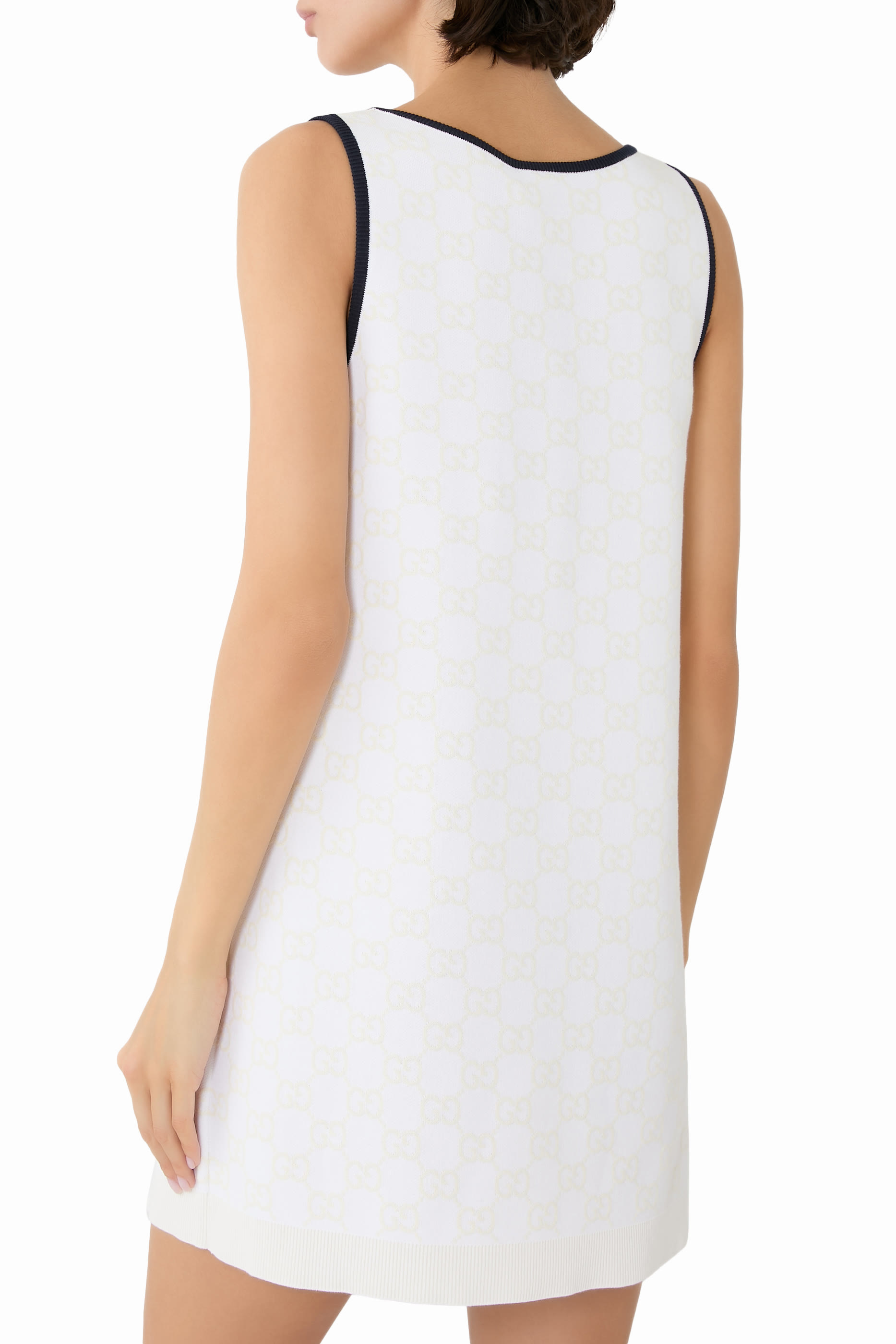 فستان بشعار حرفي الماركة قطن ناعم جاكار