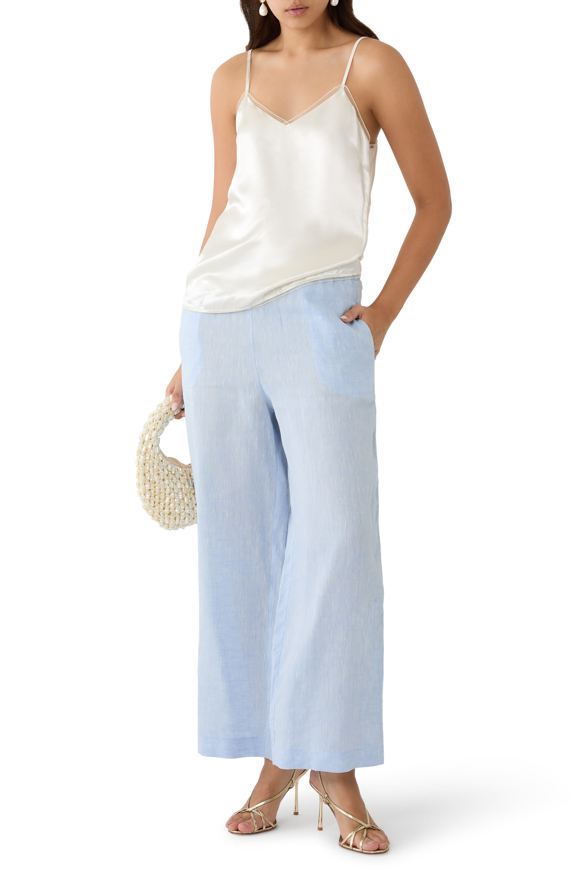 بنطال سهل الارتداء كتان