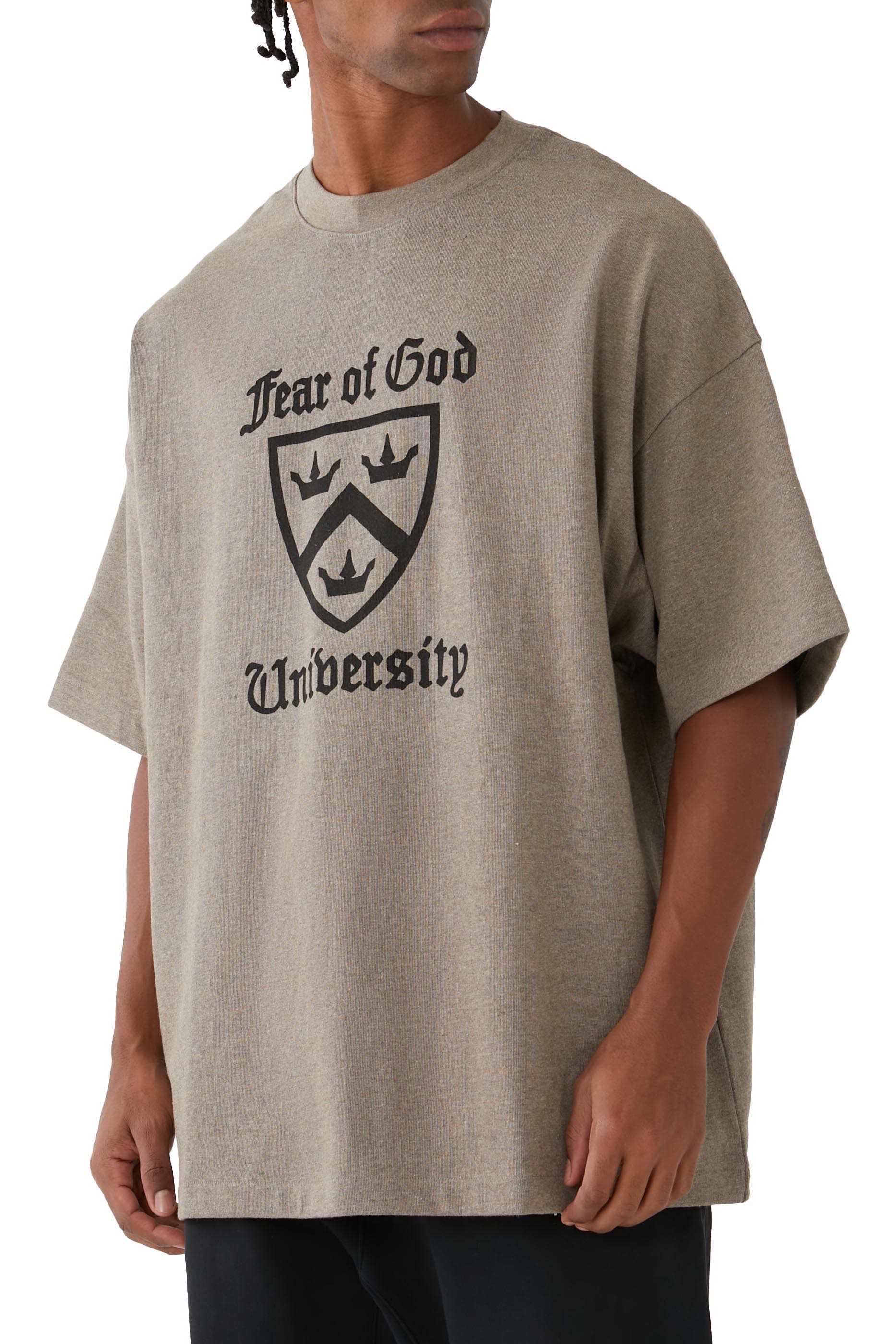 تيشيرت اسنشالز بياقة ضيقة ثقيل الوزن