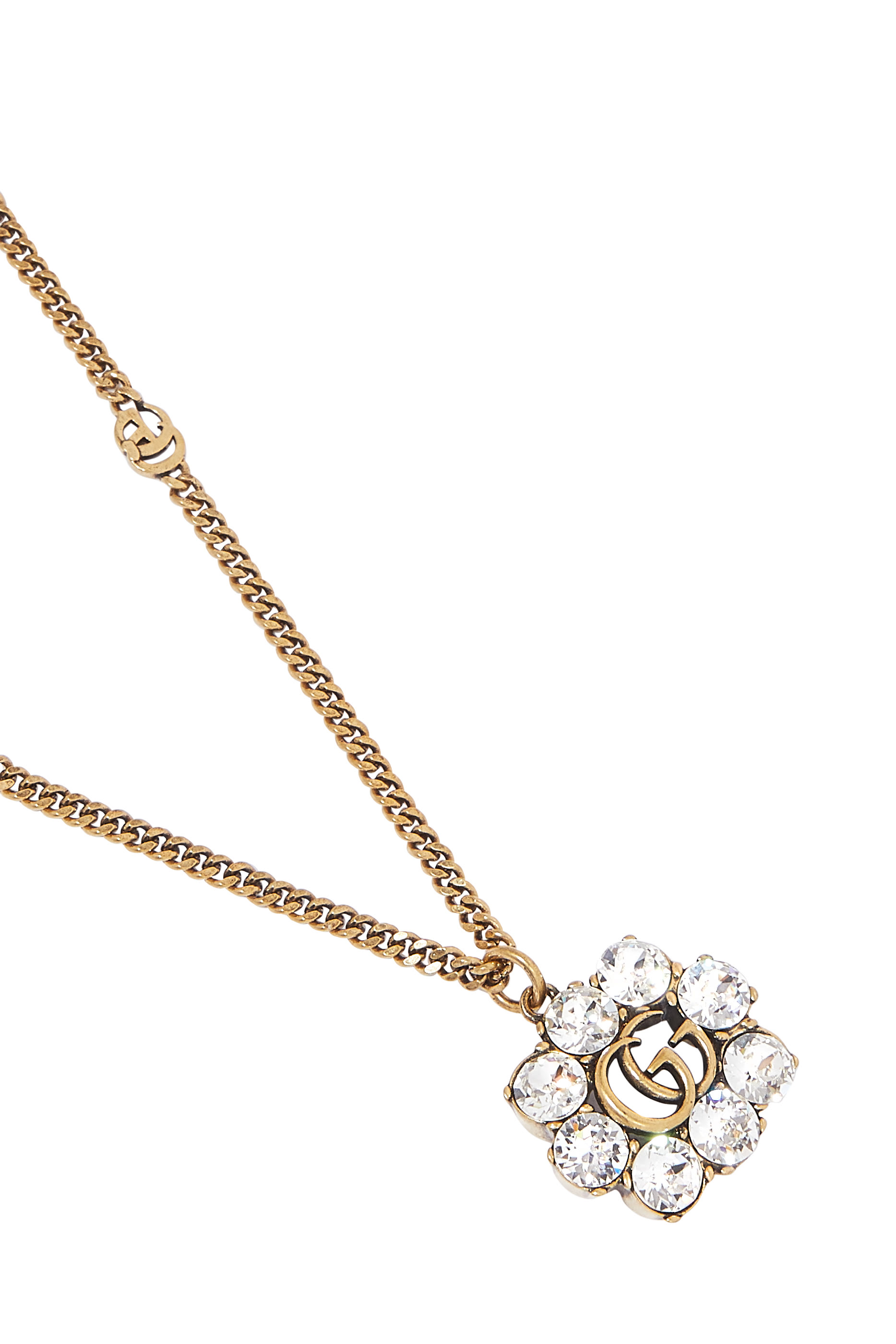 قلادة بحلية حرفي G مرصعة بكريستال