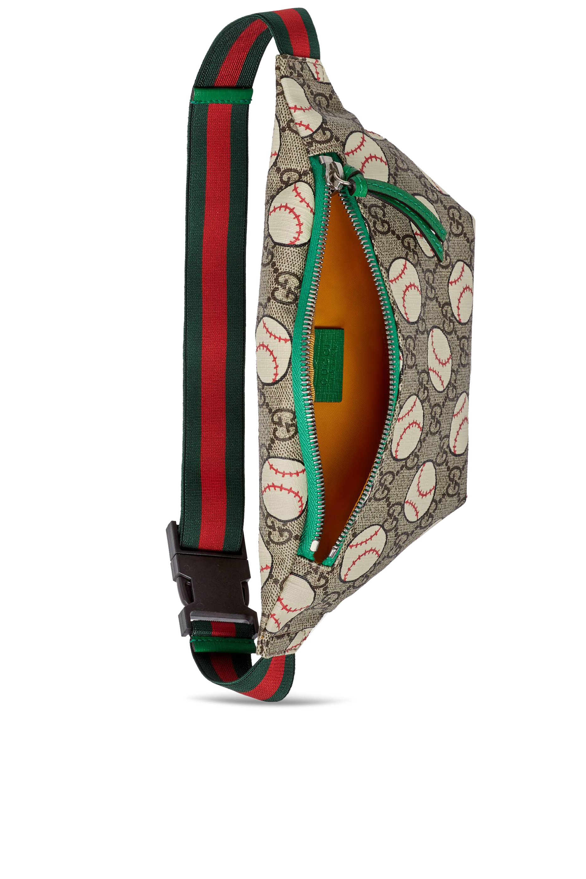 حقيبة خصر بنقشة بيسبول وشعار GG