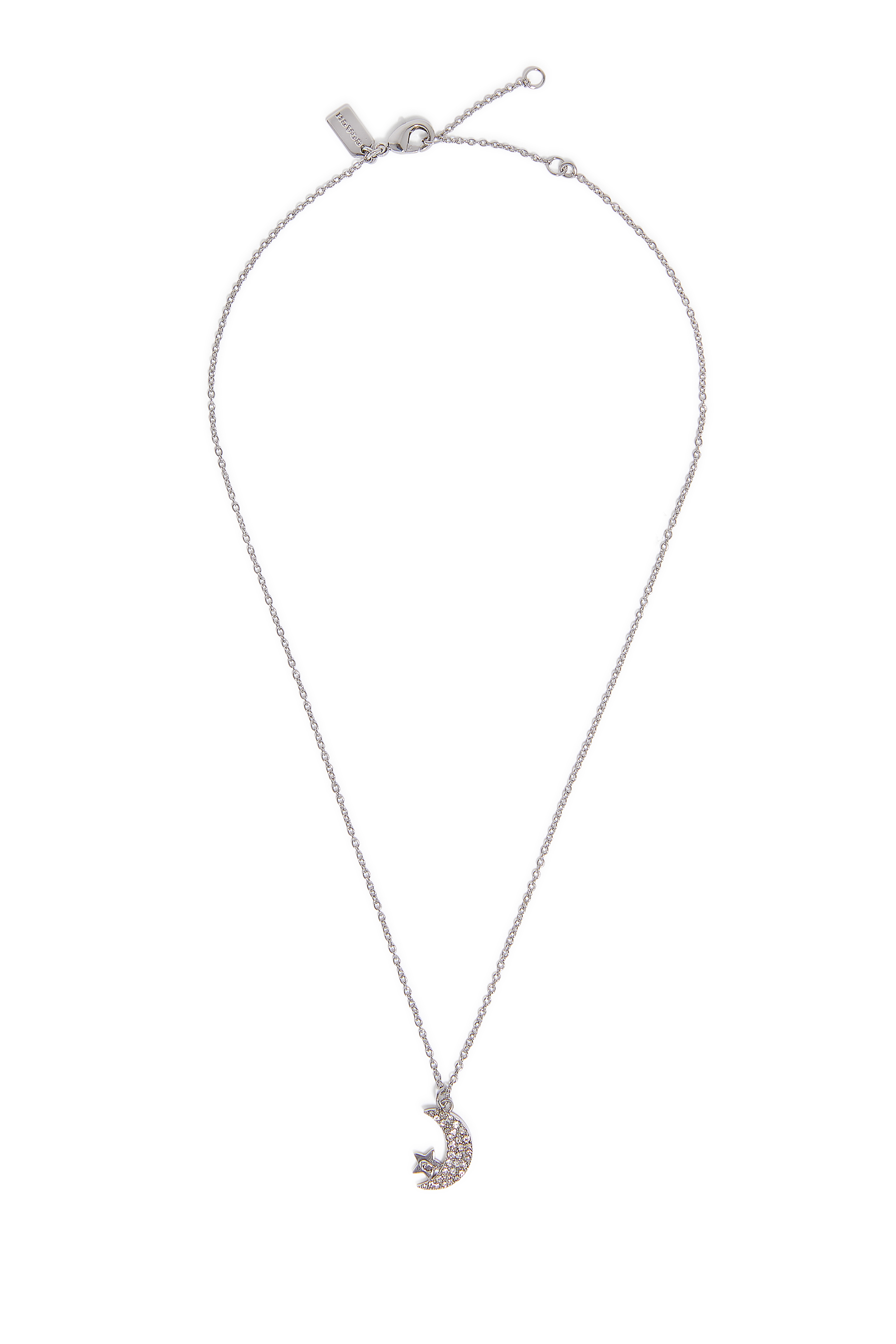 طقم قلادة بتصميم لرمضان بدلاية على شكل هلال بشعار الماركة معدن