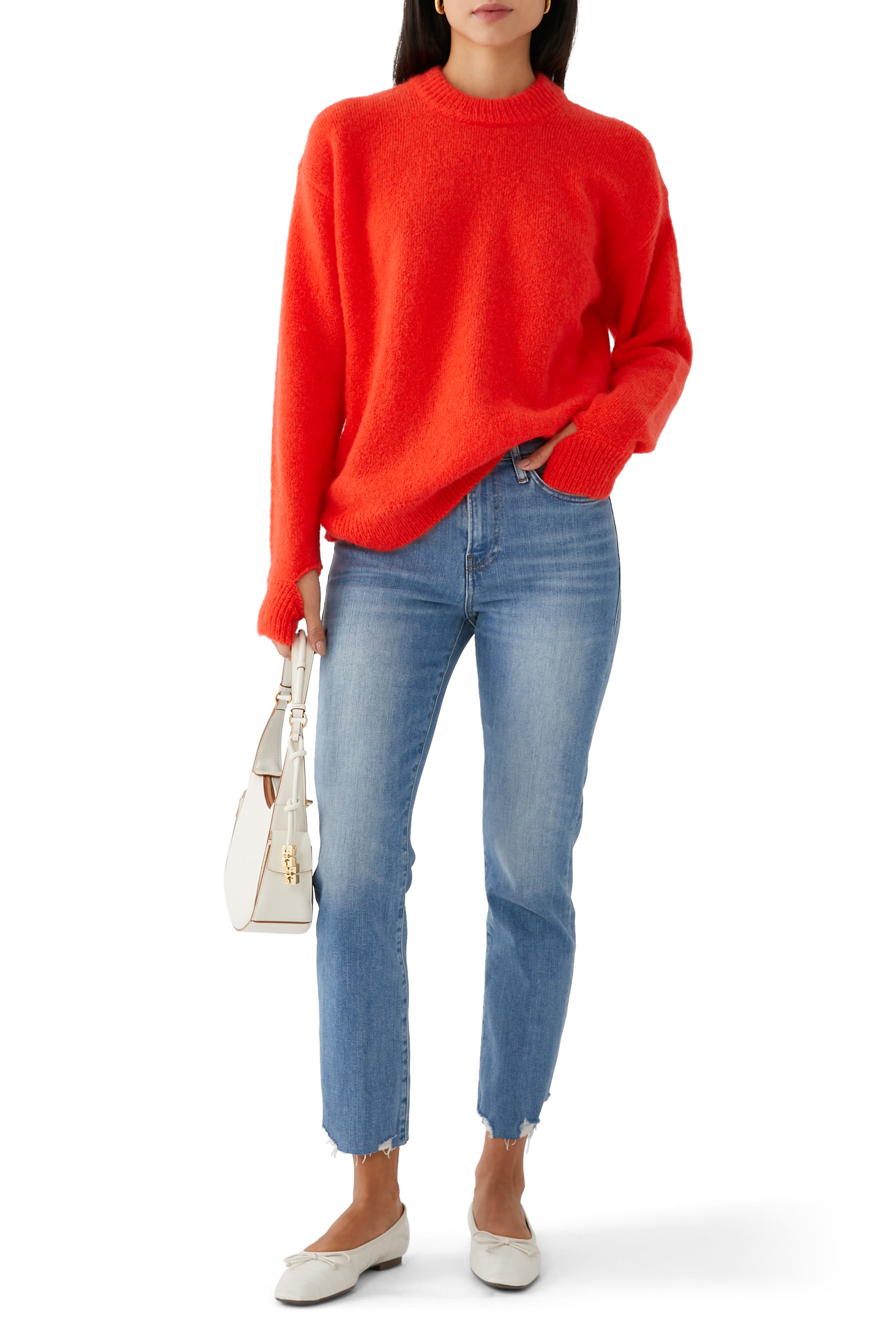 بنطال جينزلوهاي بقصة ساق مستقيمة